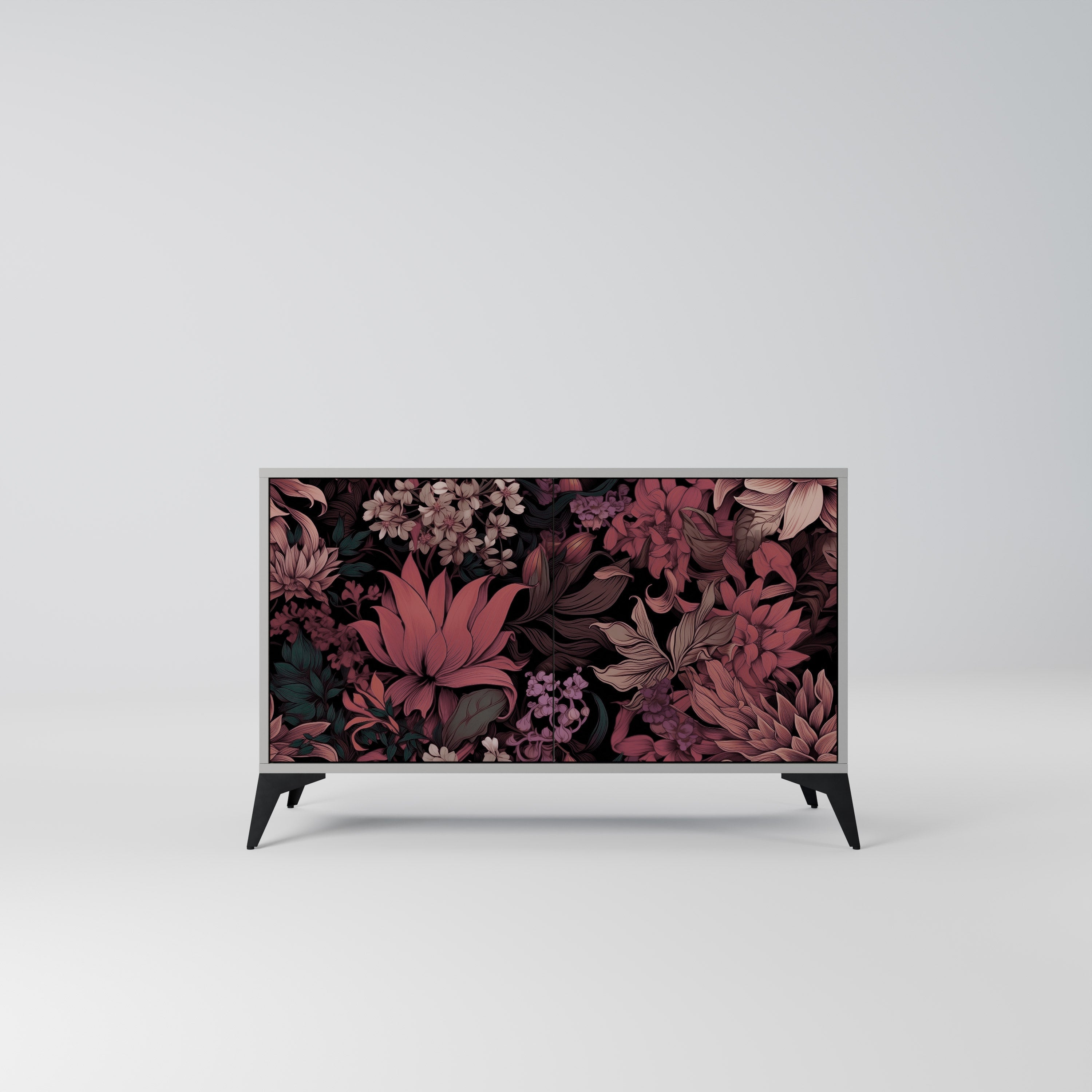FLORAL WHISPER Sideboard mit 2 Türen in Grau