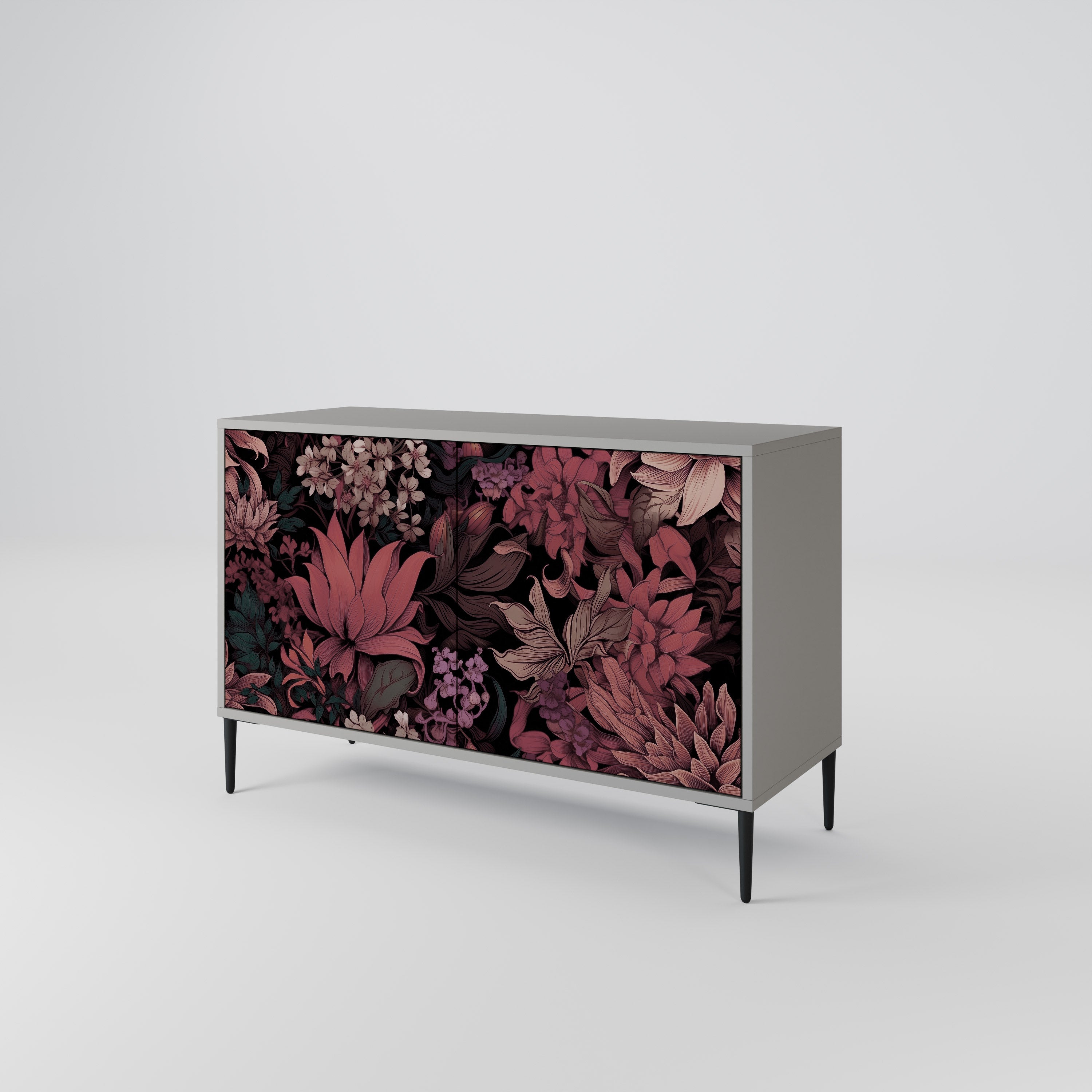 FLORAL WHISPER Sideboard mit 2 Türen in Grau