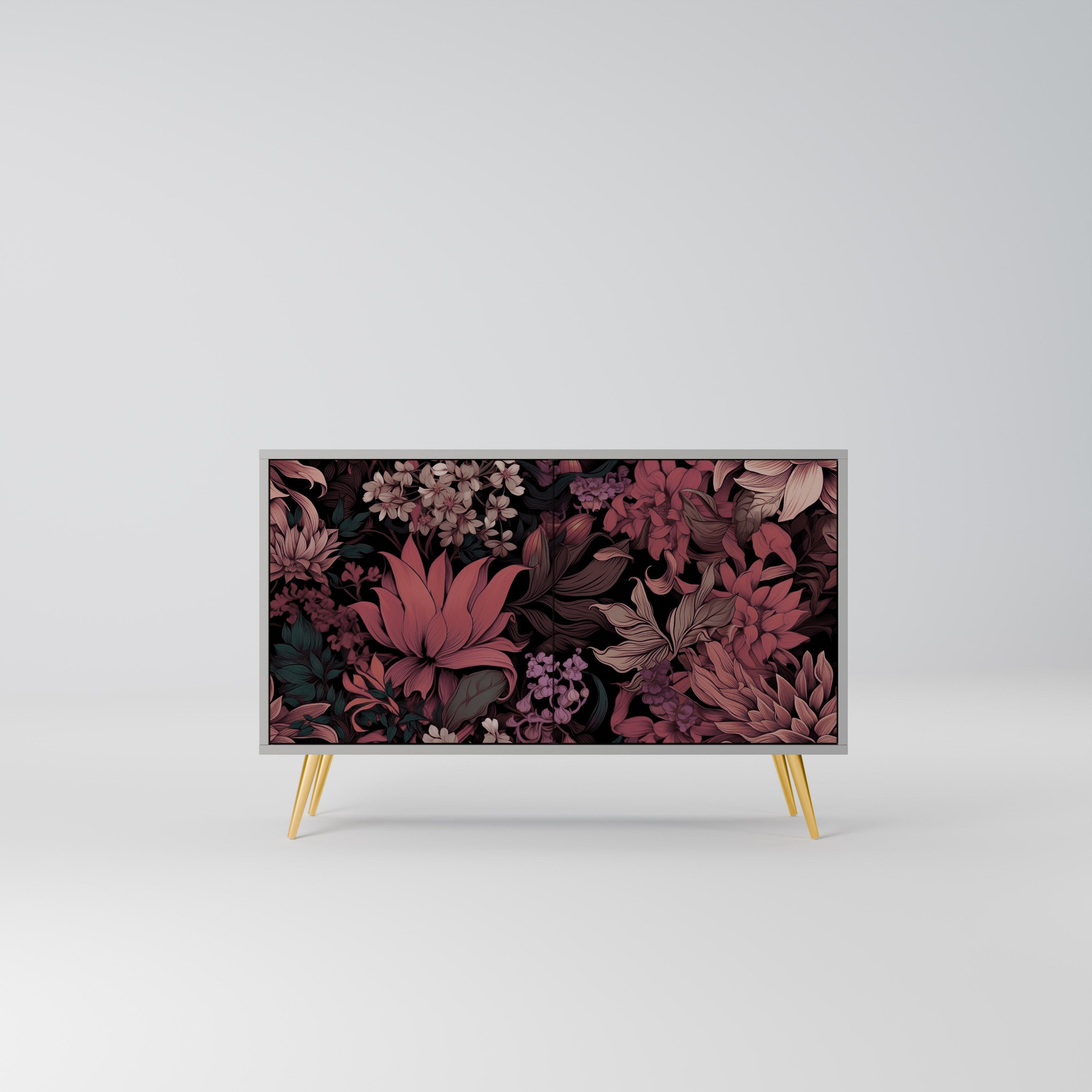 FLORAL WHISPER Sideboard mit 2 Türen in Grau