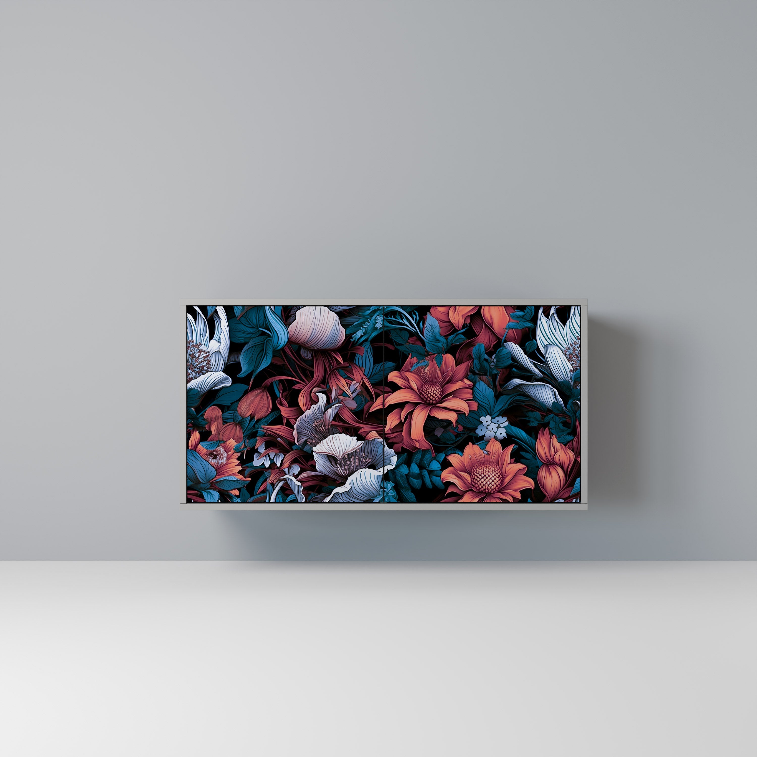 ETHEREAL BLOSSOMS Sideboard mit 2 Türen in Grau