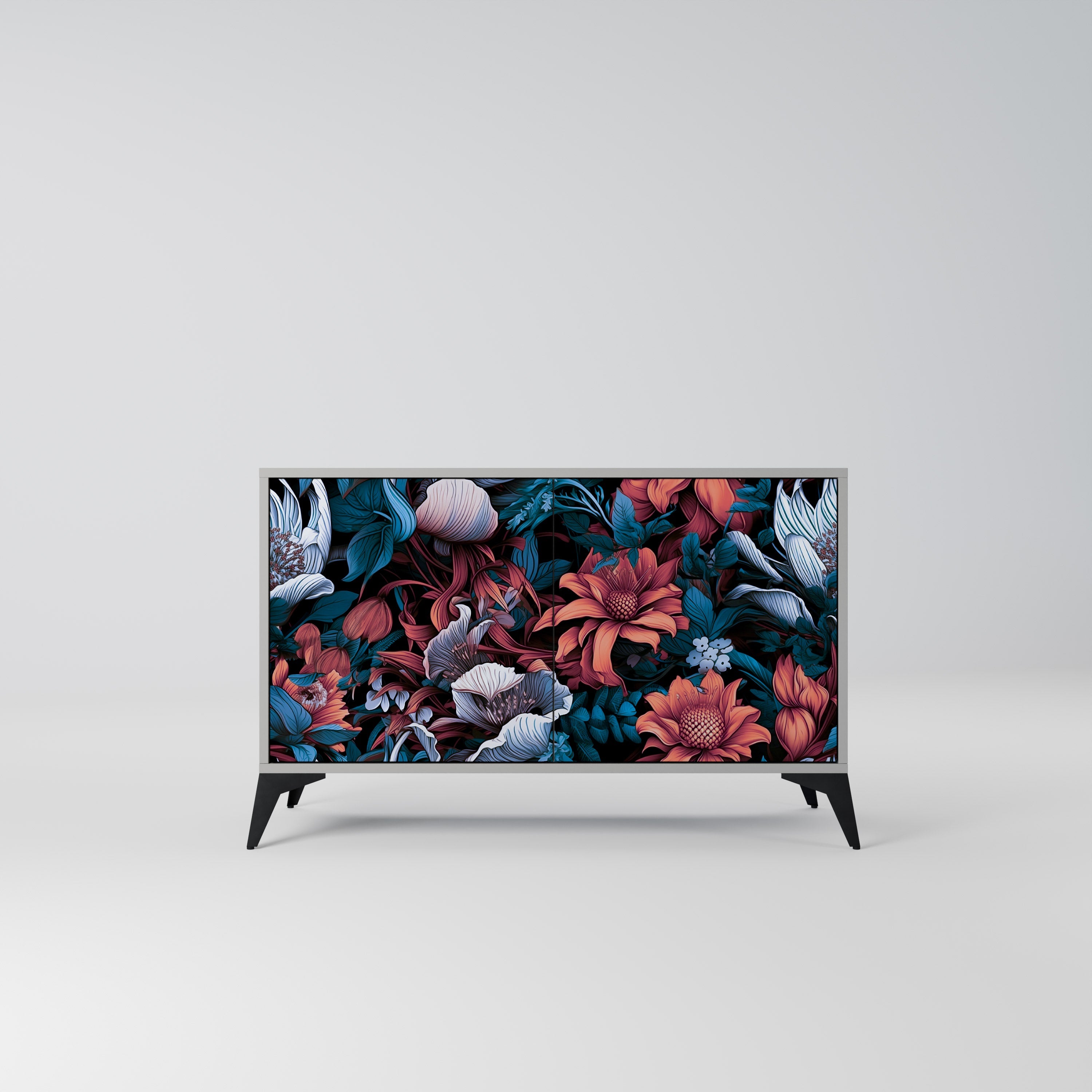 ETHEREAL BLOSSOMS Sideboard mit 2 Türen in Grau