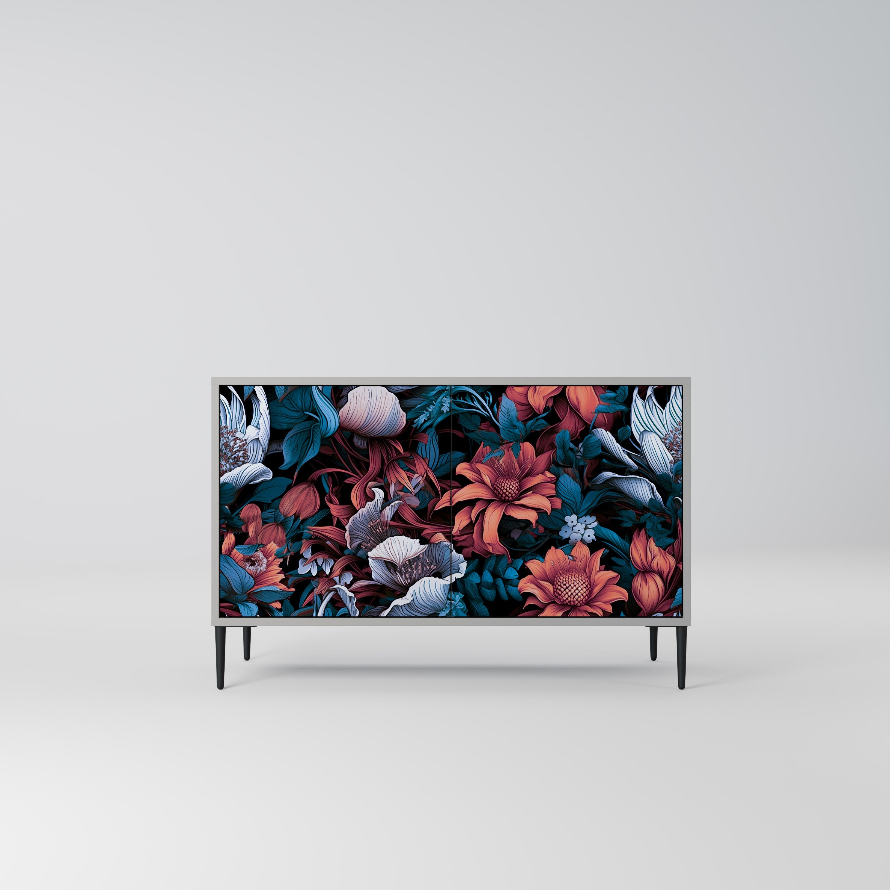 ETHEREAL BLOSSOMS Sideboard mit 2 Türen in Grau