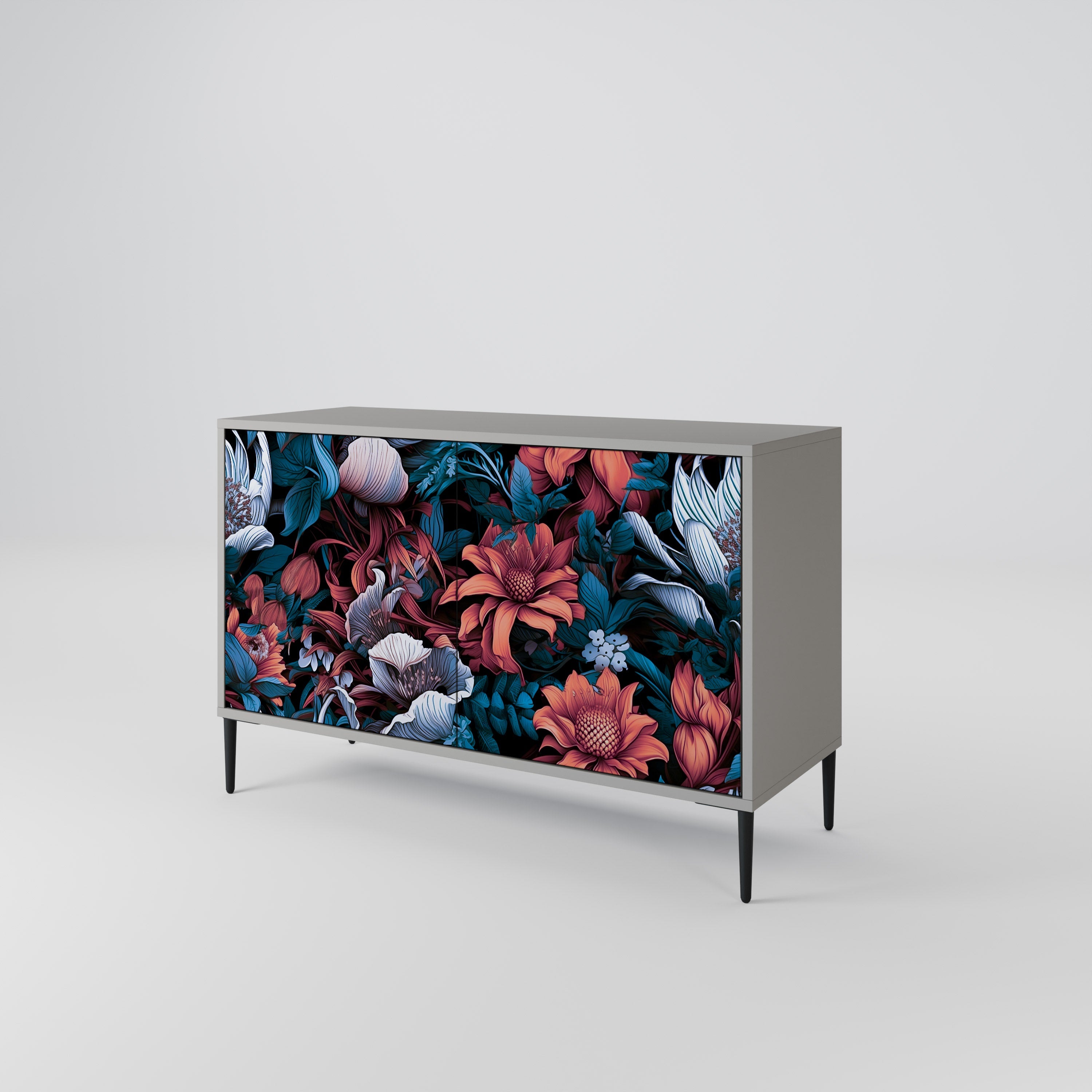 ETHEREAL BLOSSOMS Sideboard mit 2 Türen in Grau