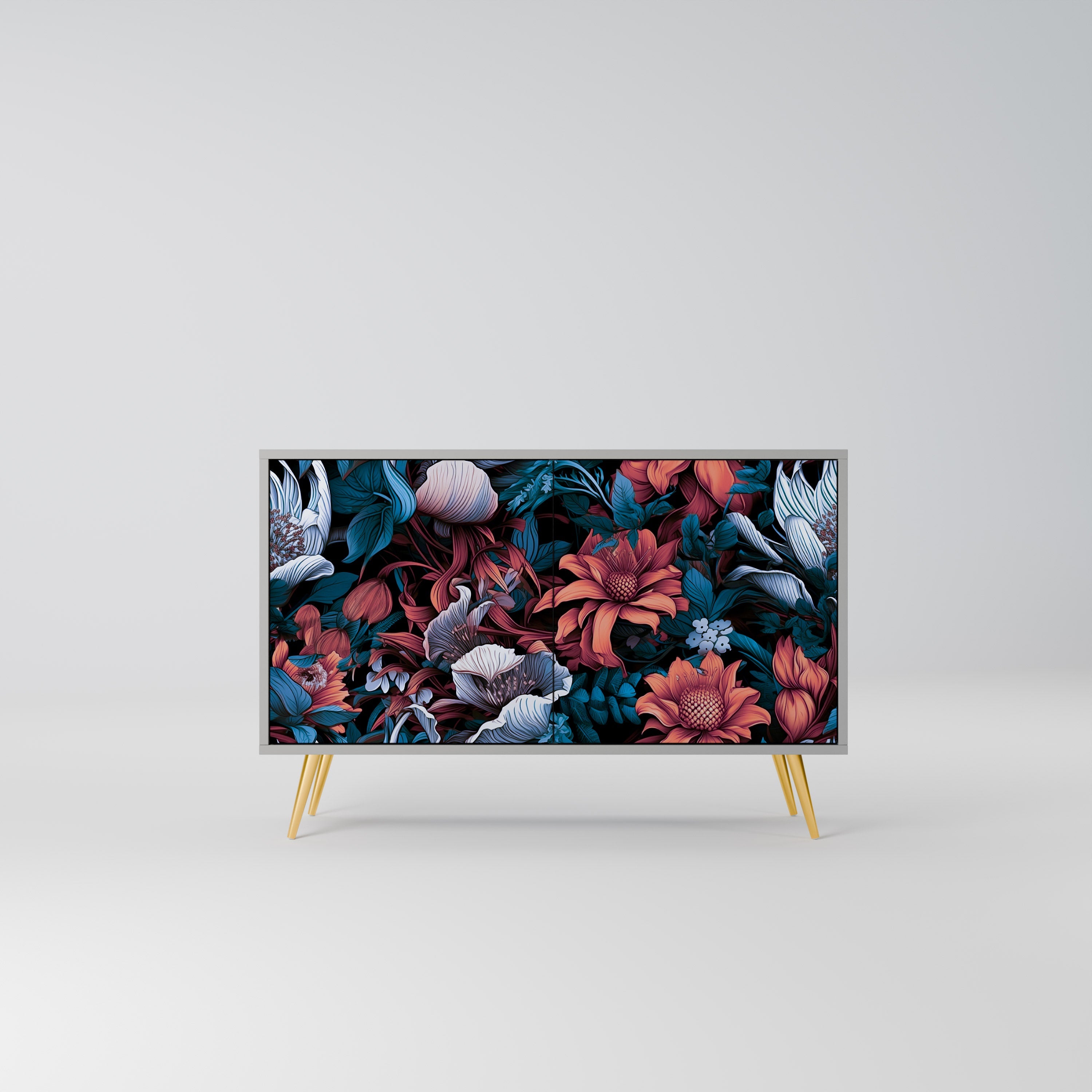 ETHEREAL BLOSSOMS Sideboard mit 2 Türen in Grau