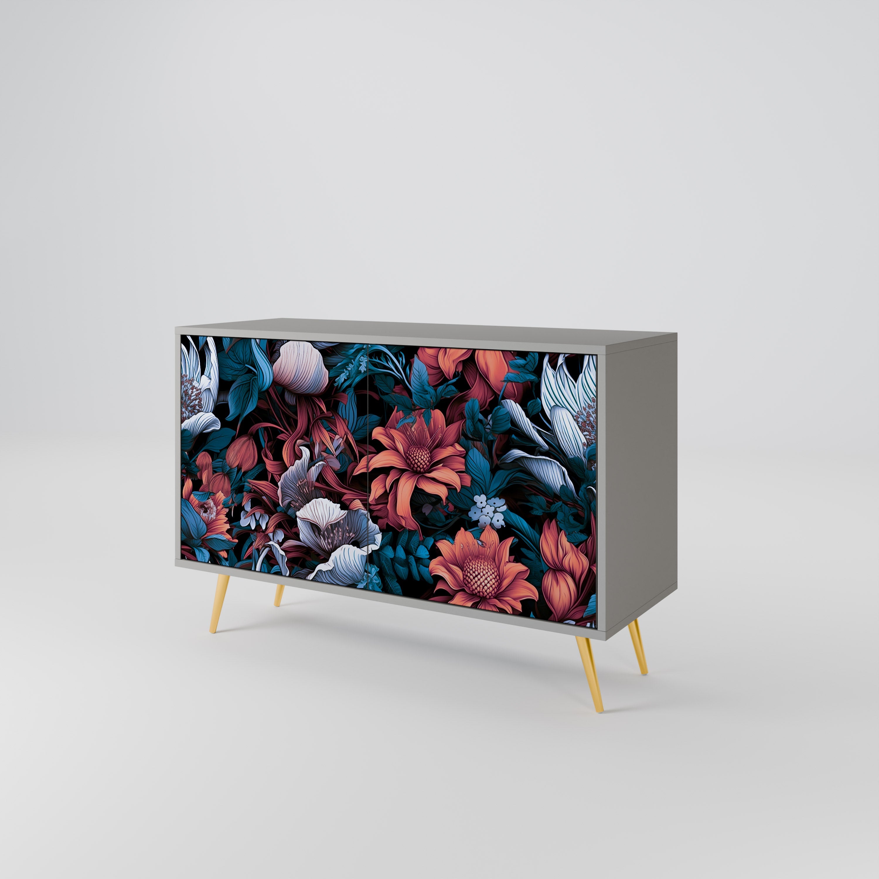 ETHEREAL BLOSSOMS Sideboard mit 2 Türen in Grau