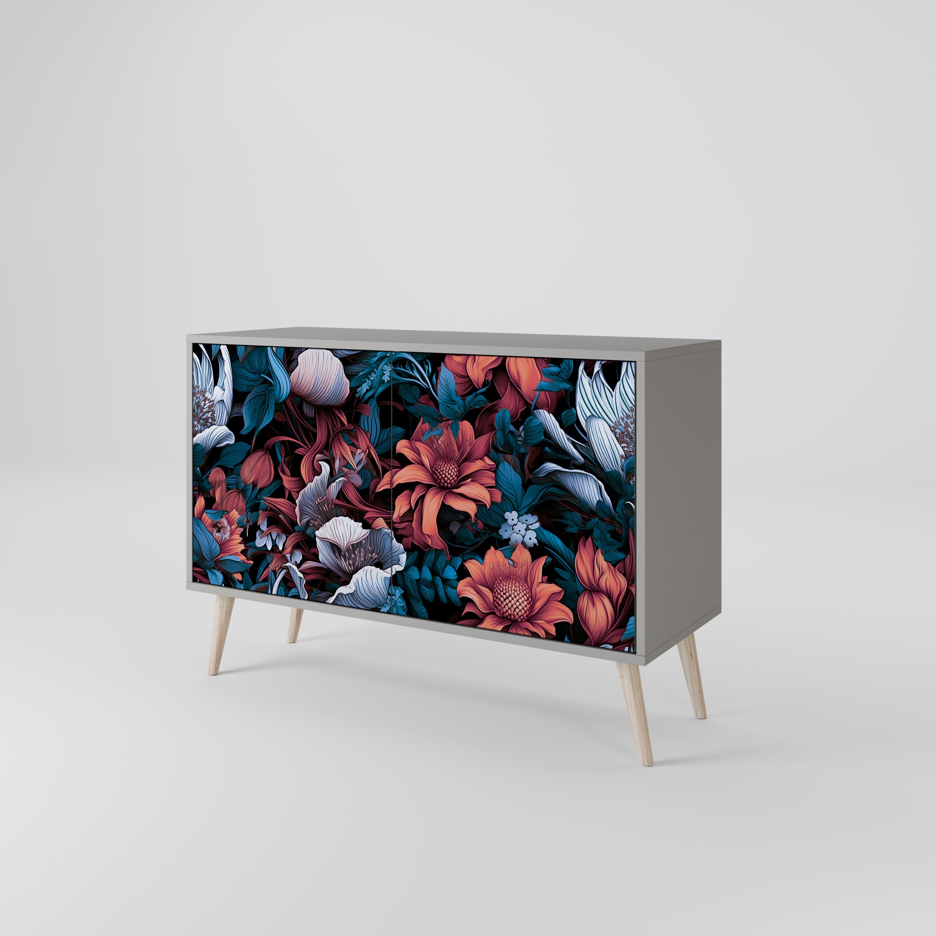 ETHEREAL BLOSSOMS Sideboard mit 2 Türen in Grau