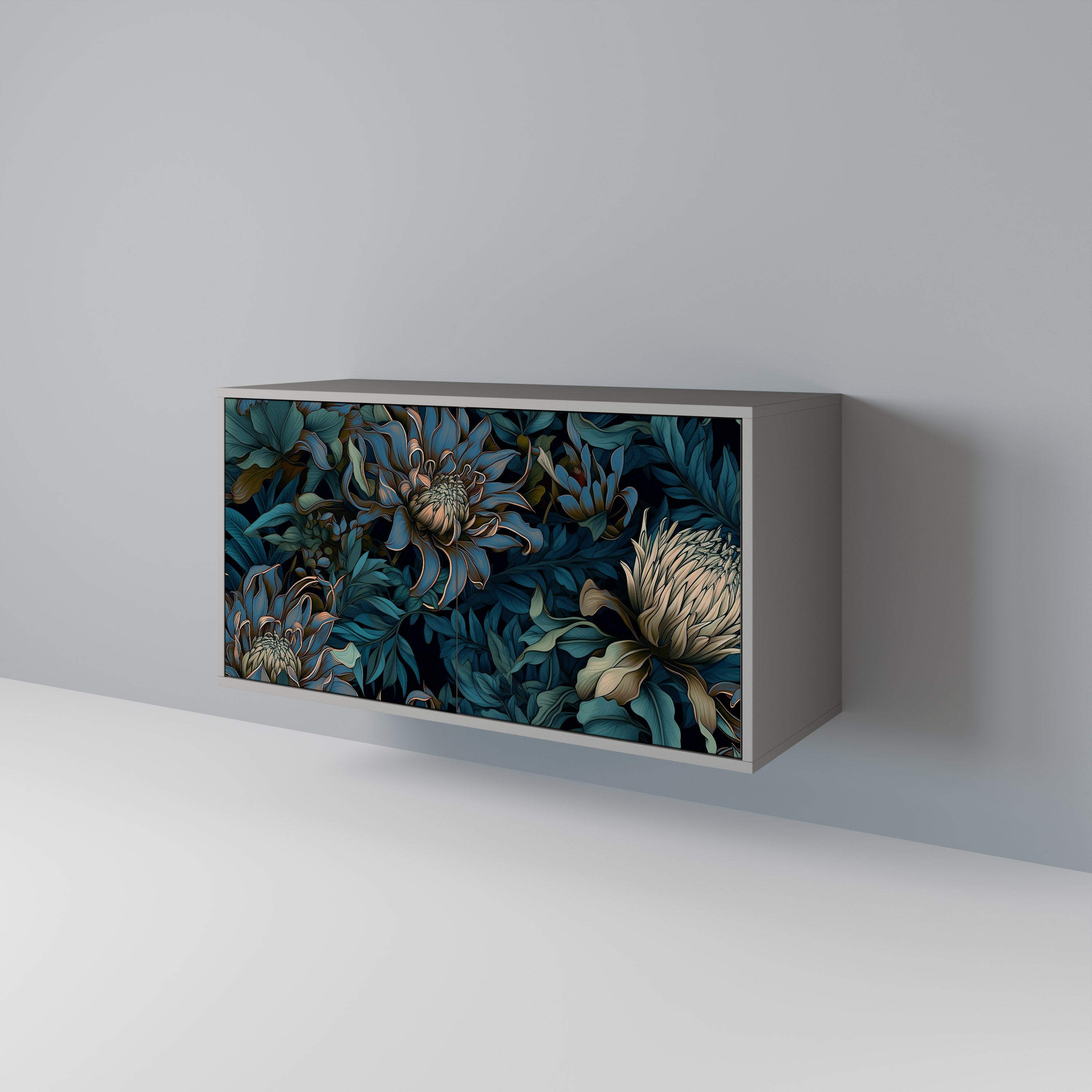 TWILIGHT BLOOM Sideboard mit 2 Türen in Grau