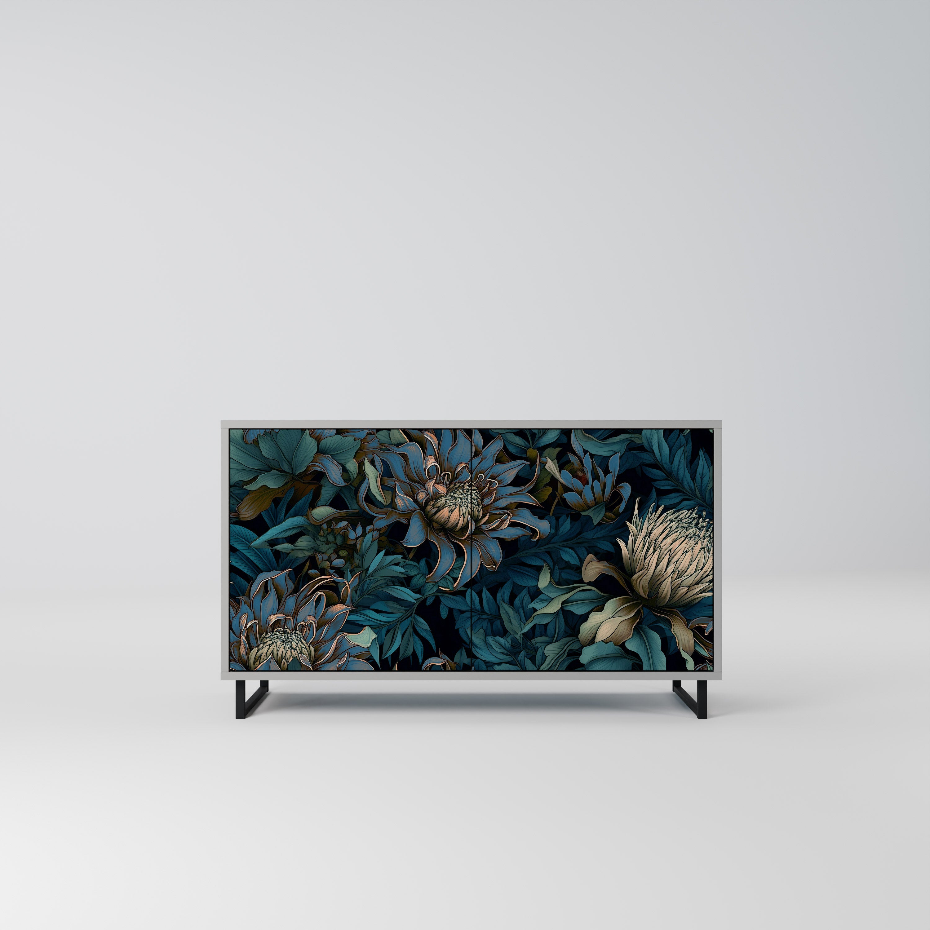 TWILIGHT BLOOM Sideboard mit 2 Türen in Grau