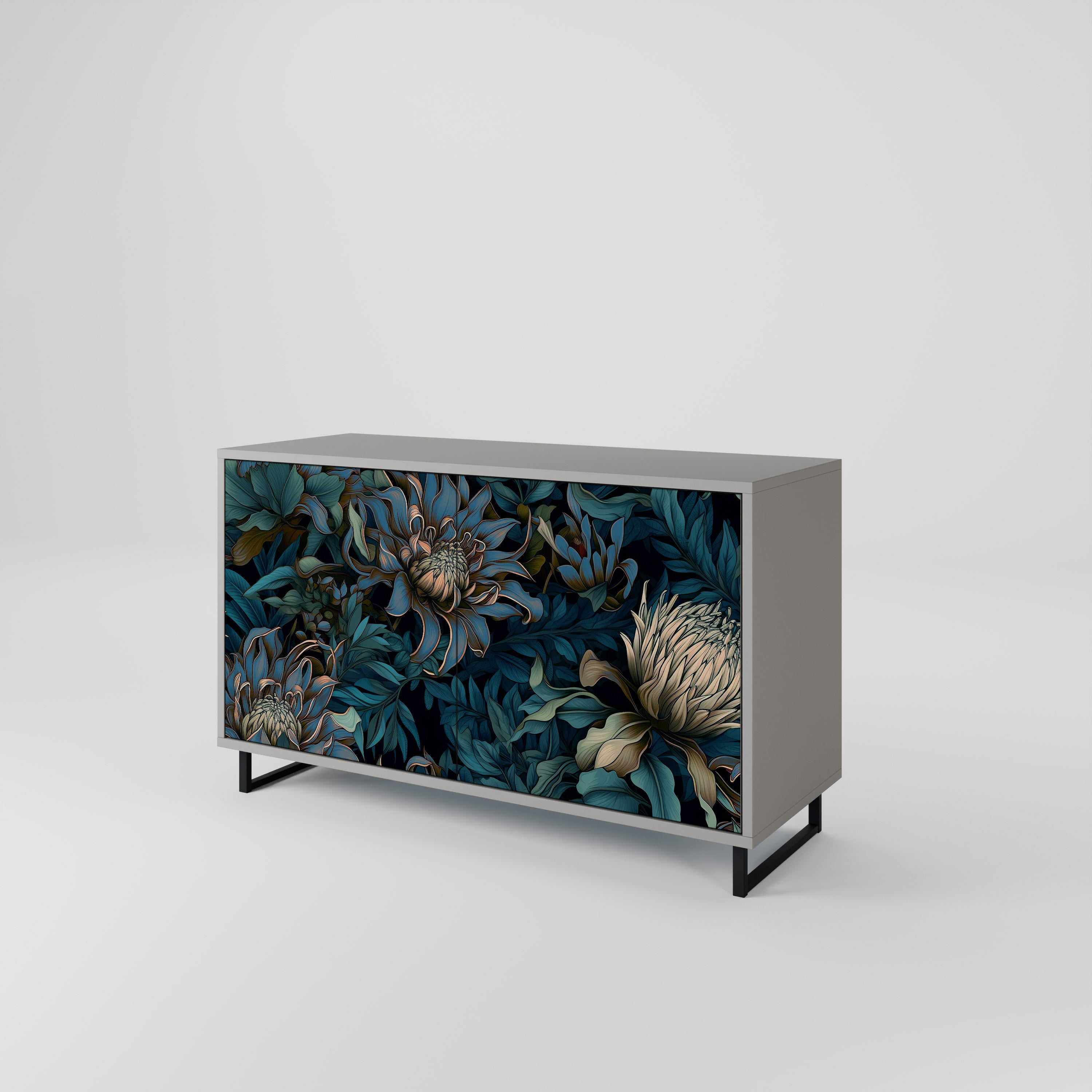 TWILIGHT BLOOM Sideboard mit 2 Türen in Grau