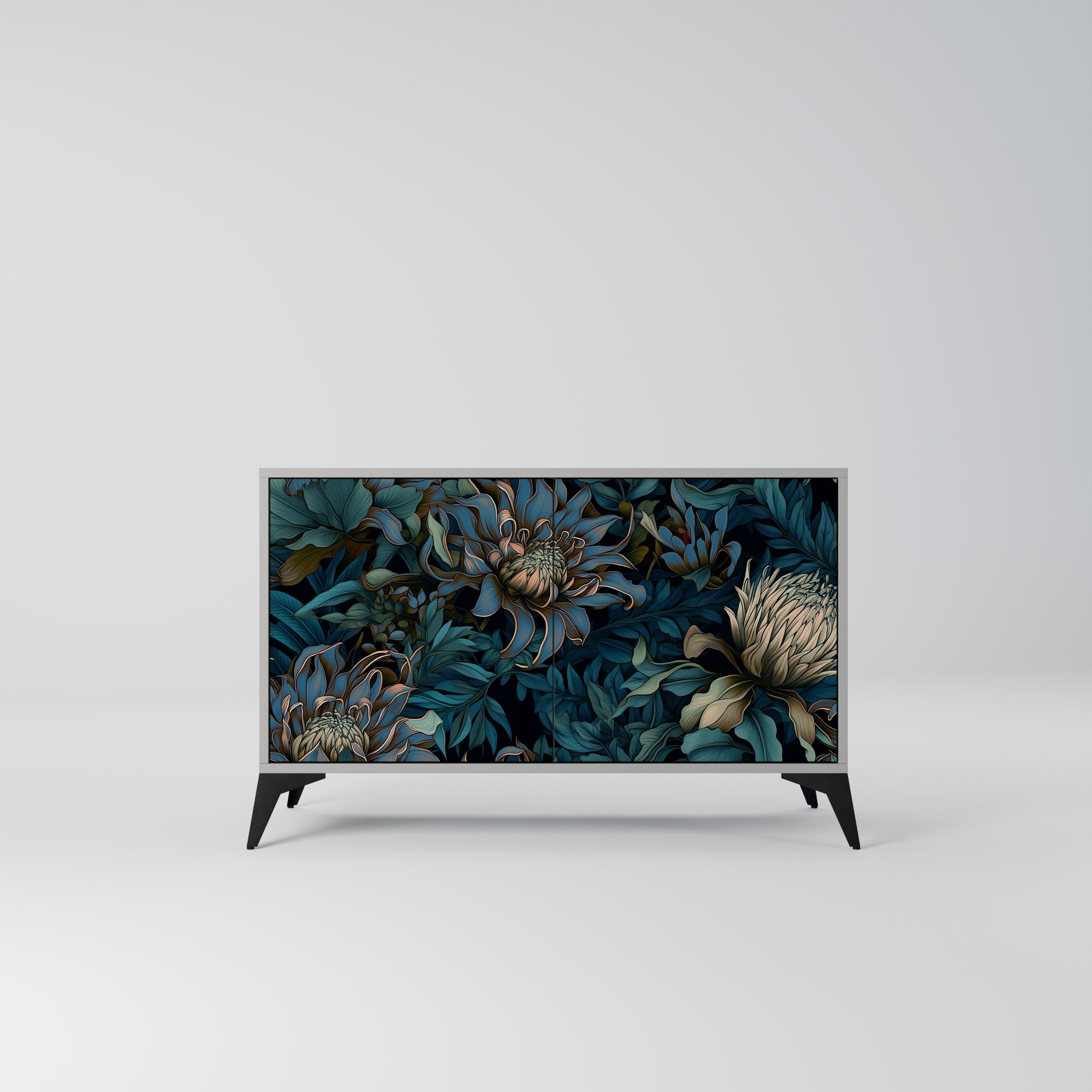 TWILIGHT BLOOM Sideboard mit 2 Türen in Grau