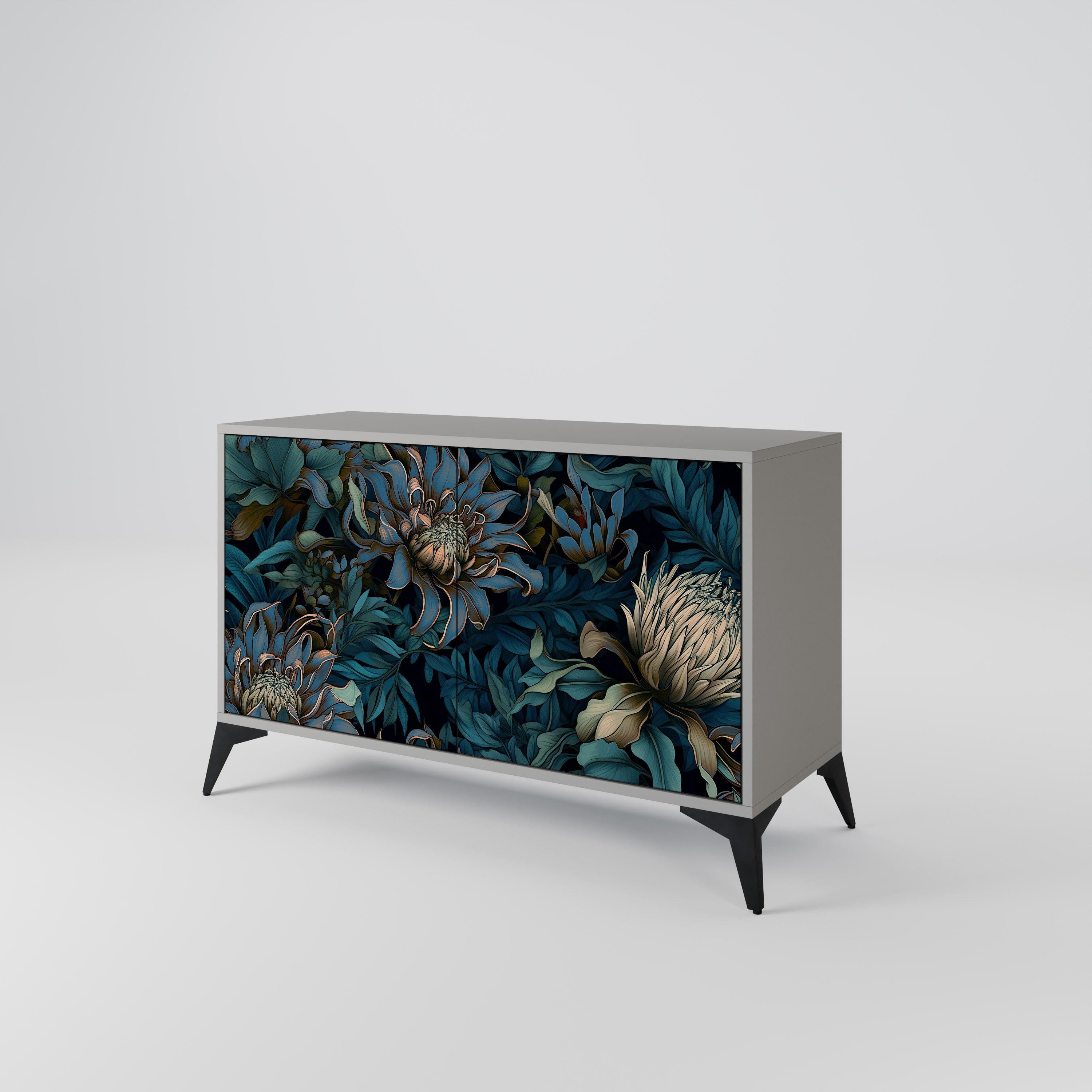 TWILIGHT BLOOM Sideboard mit 2 Türen in Grau