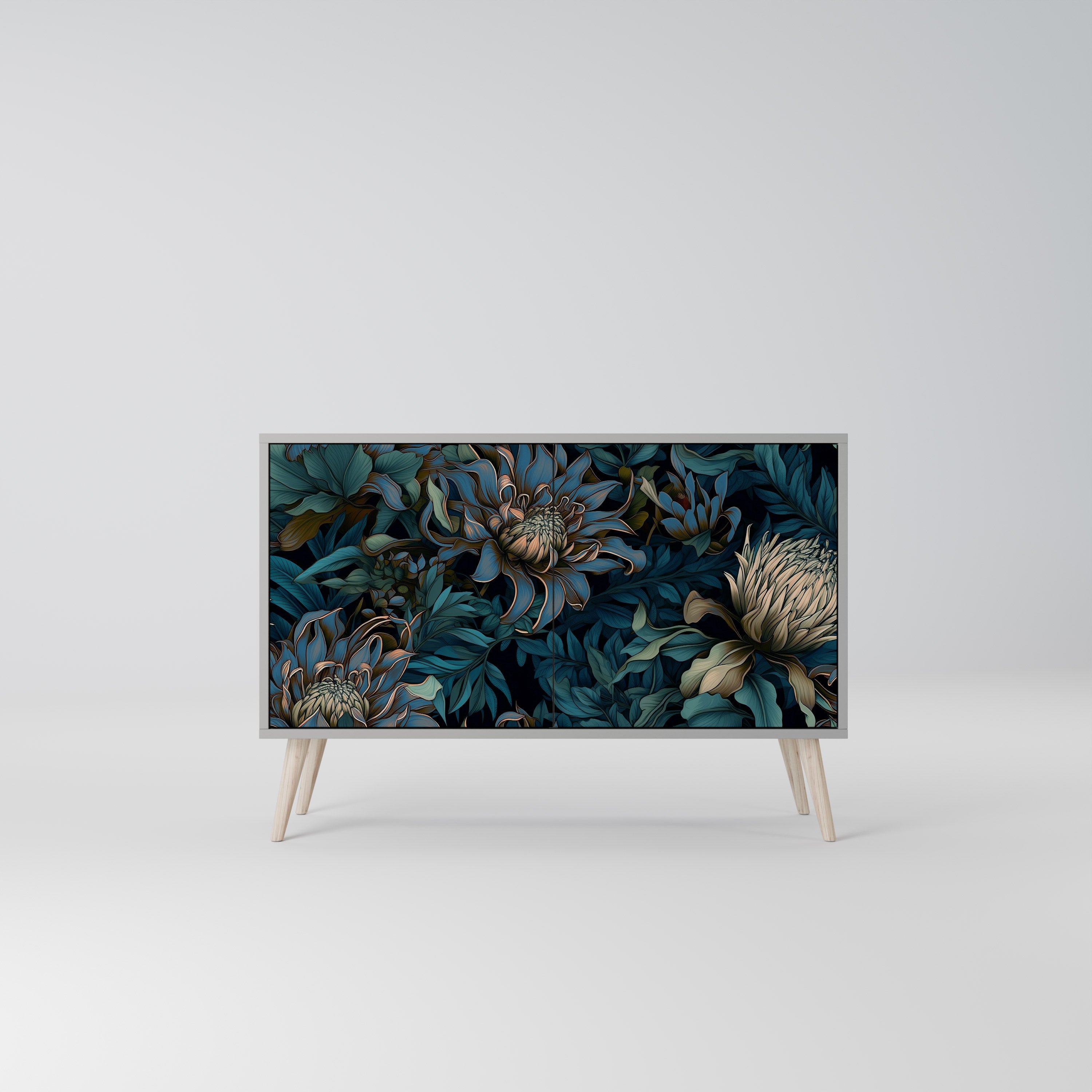 TWILIGHT BLOOM Sideboard mit 2 Türen in Grau