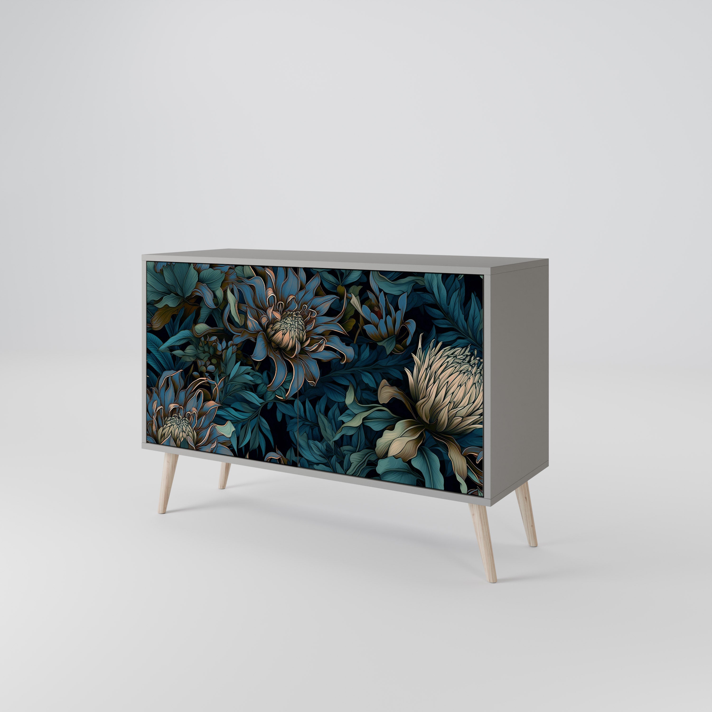 TWILIGHT BLOOM Sideboard mit 2 Türen in Grau