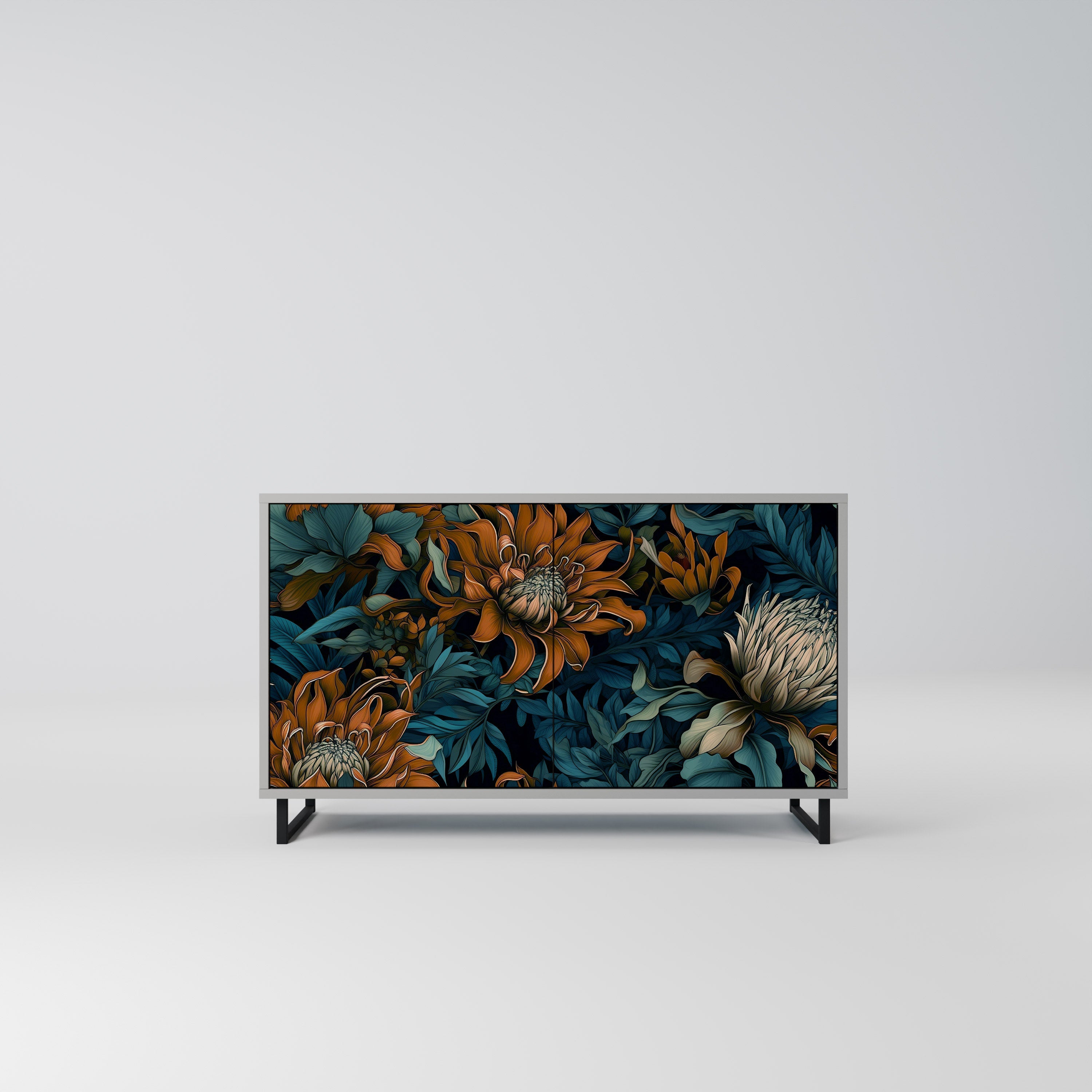 MORNING BLOOM Sideboard mit 2 Türen in Grau