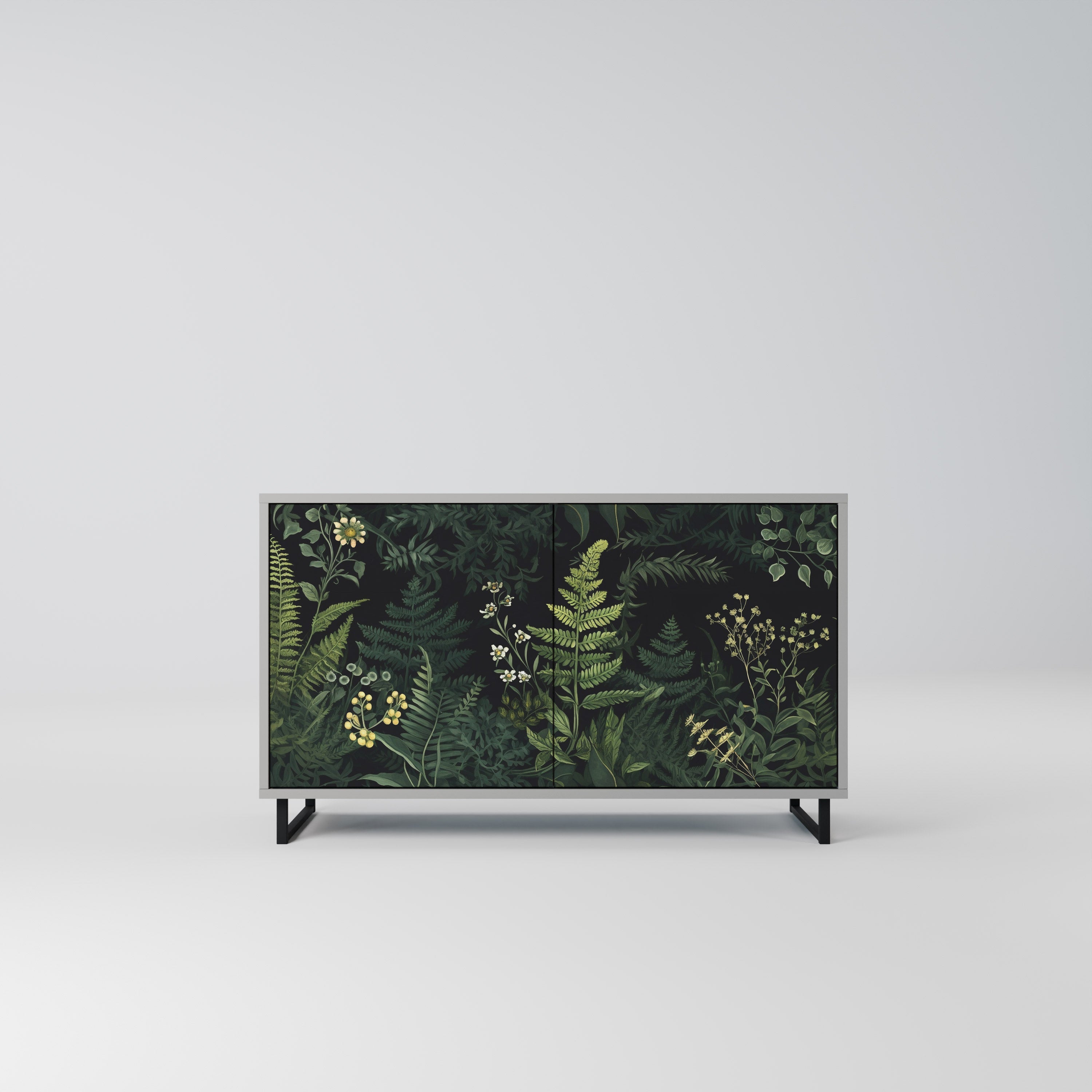 FERN FLOWERS Sideboard mit 2 Türen in Grau