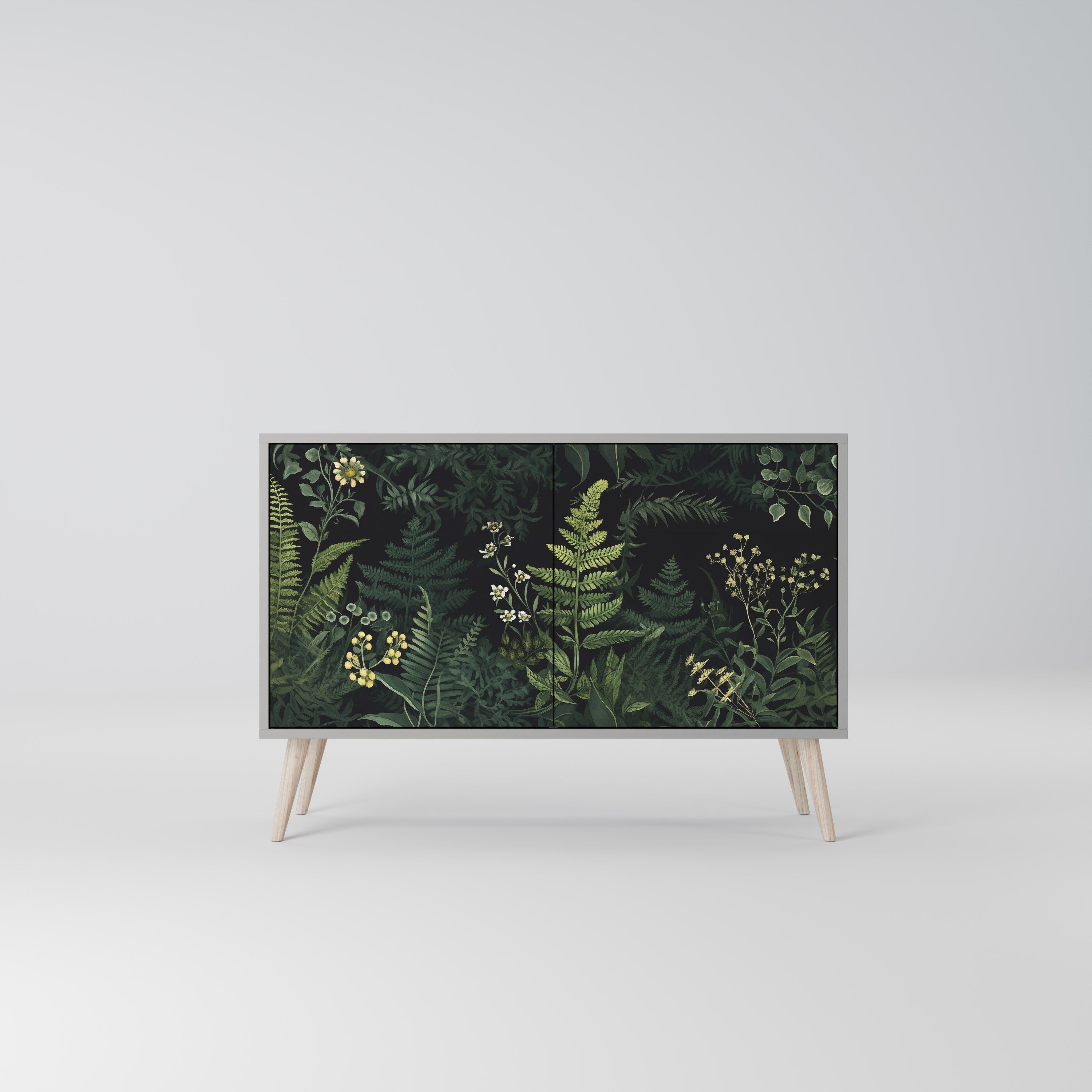 FERN FLOWERS Sideboard mit 2 Türen in Grau