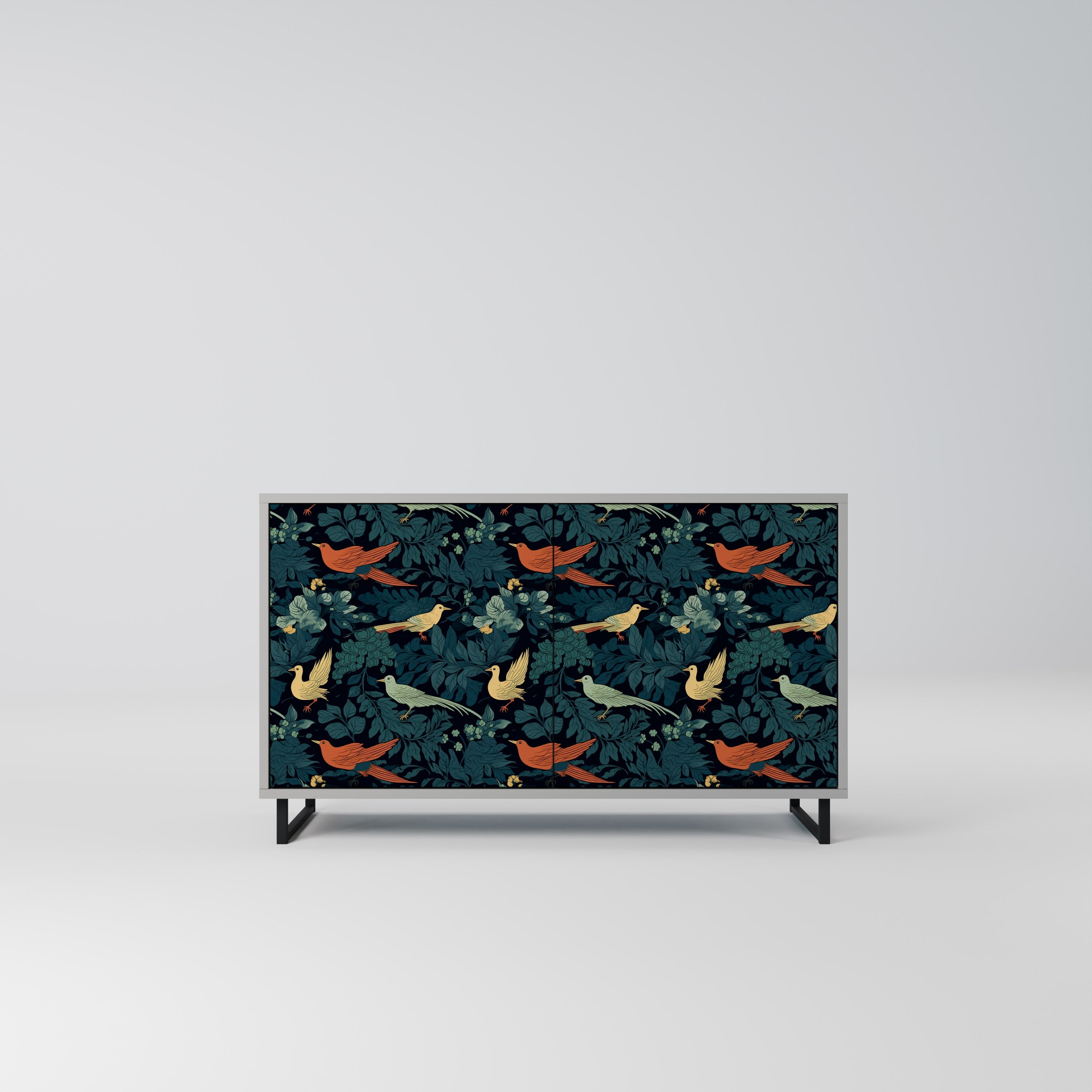 FOWL ORNAMENT Sideboard mit 2 Türen in Grau
