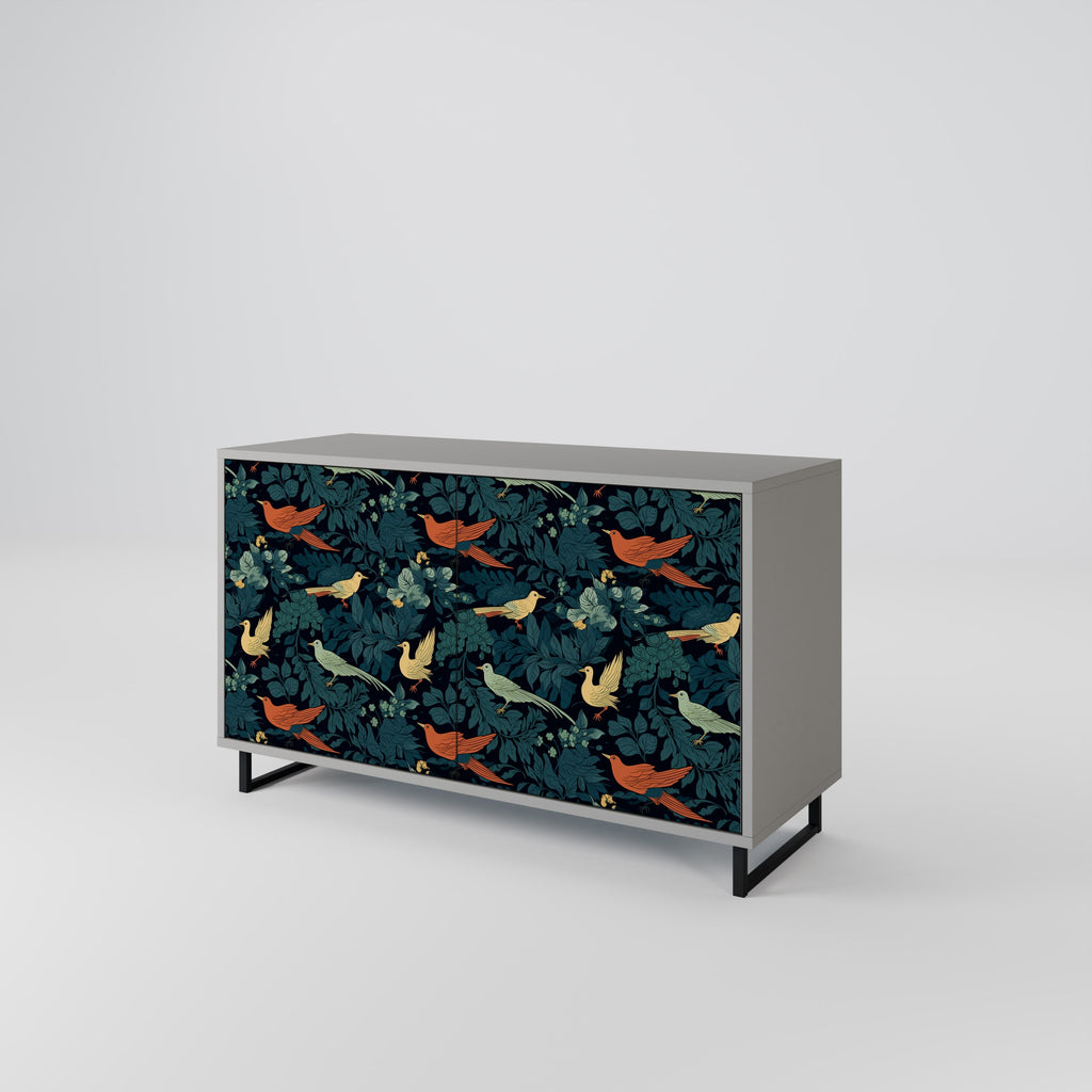 FOWL ORNAMENT Sideboard mit 2 Türen in Grau
