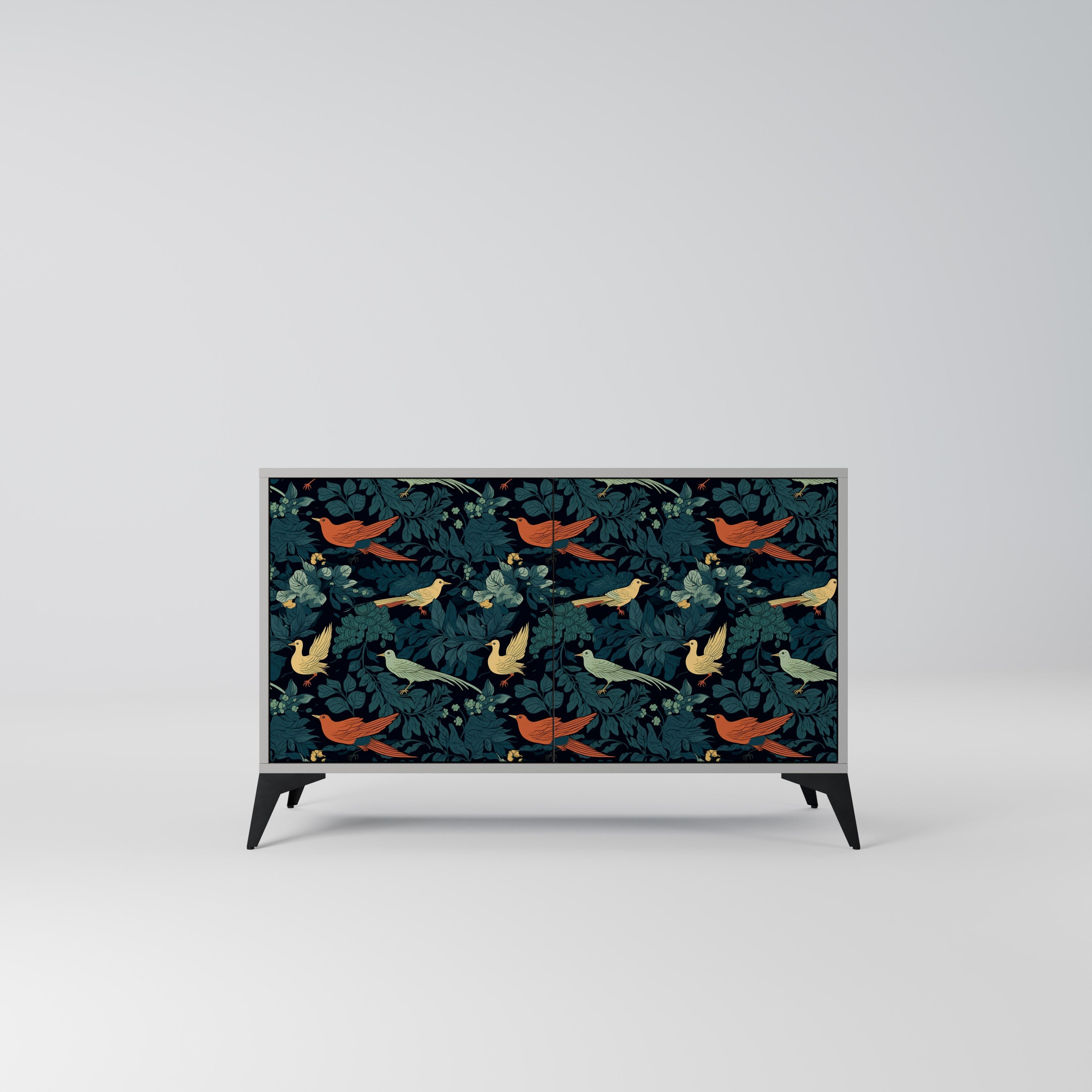 FOWL ORNAMENT Sideboard mit 2 Türen in Grau
