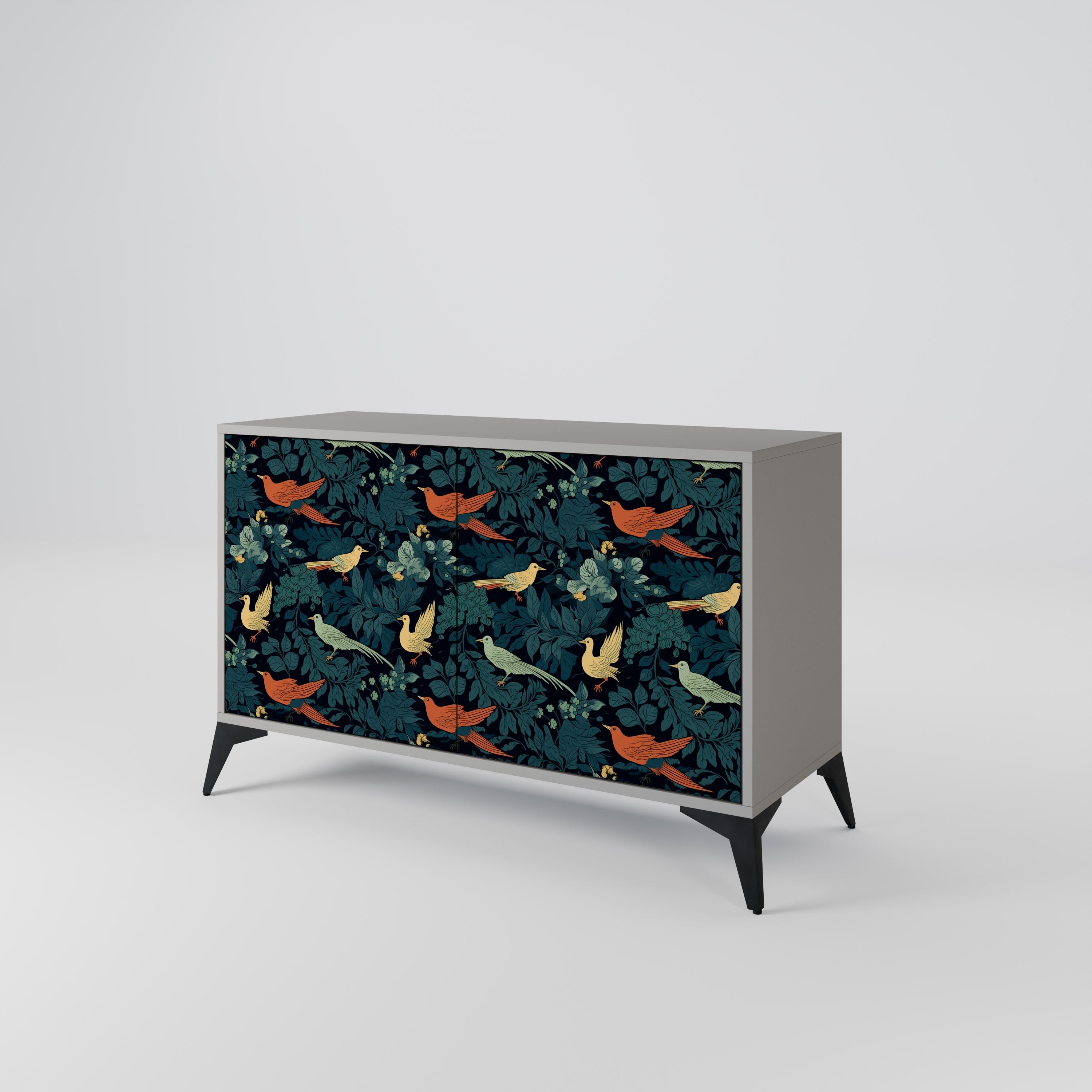 FOWL ORNAMENT Sideboard mit 2 Türen in Grau