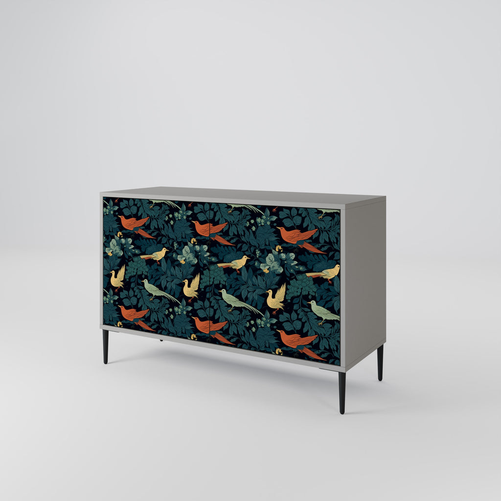 FOWL ORNAMENT Sideboard mit 2 Türen in Grau