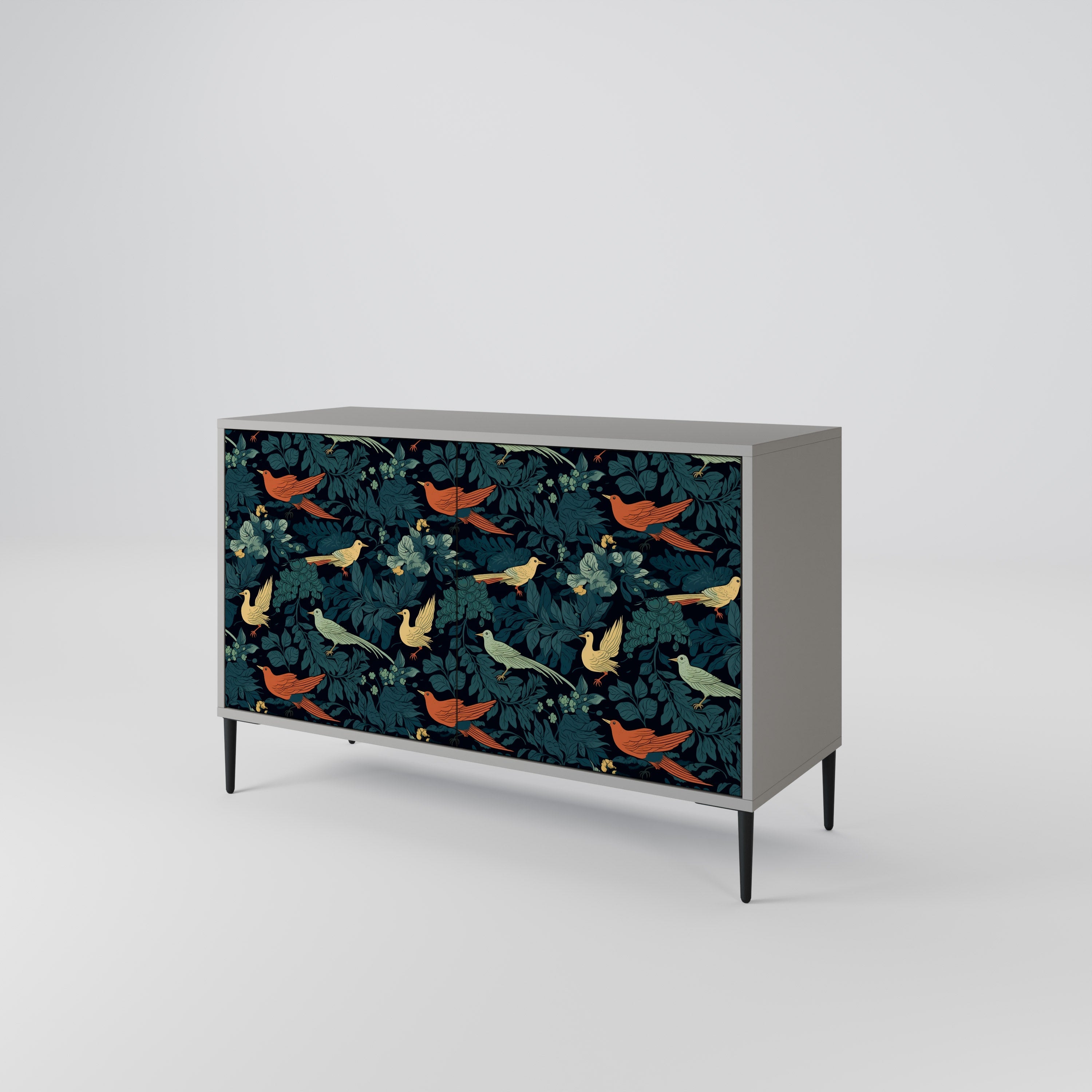 FOWL ORNAMENT Sideboard mit 2 Türen in Grau