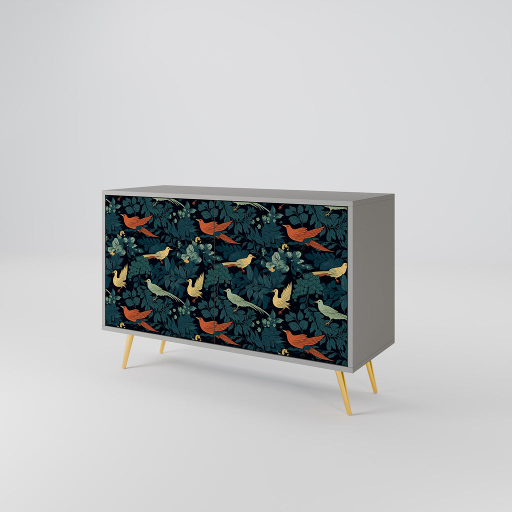 FOWL ORNAMENT Sideboard mit 2 Türen in Grau