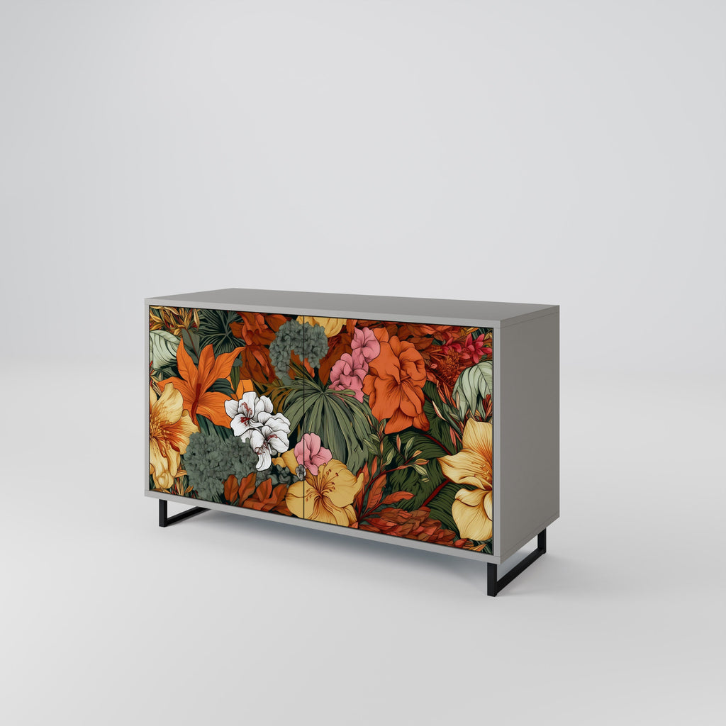 RADIANT FLORA Sideboard mit 2 Türen in Grau