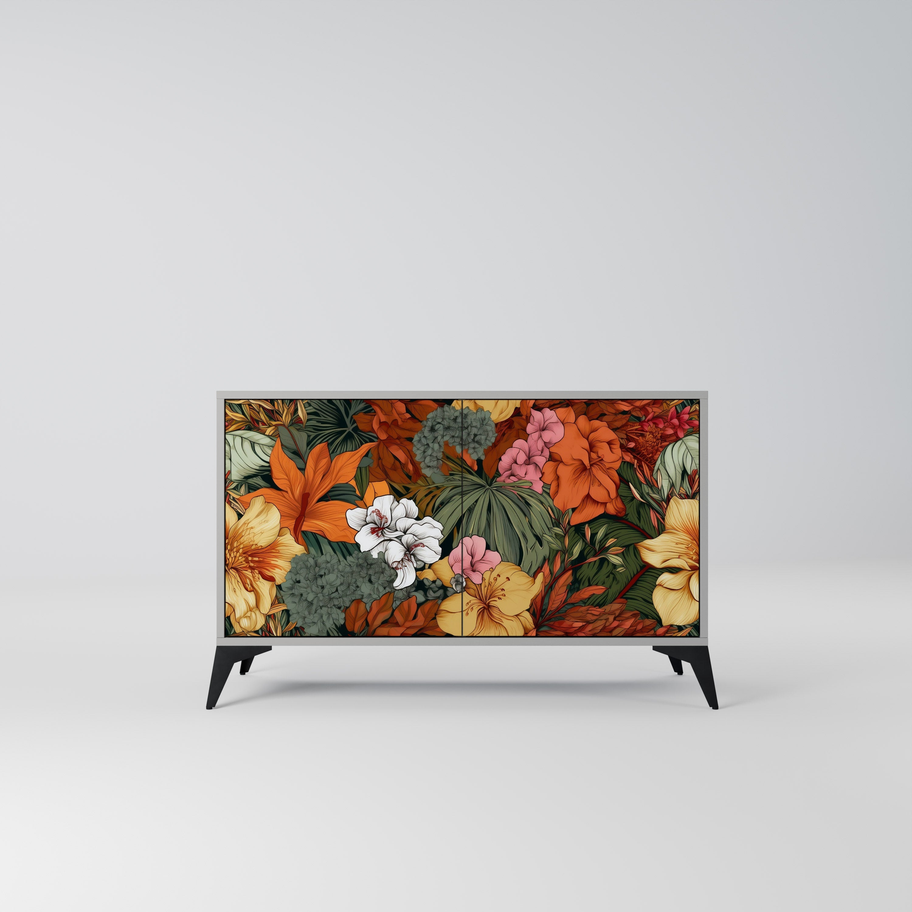 RADIANT FLORA Sideboard mit 2 Türen in Grau