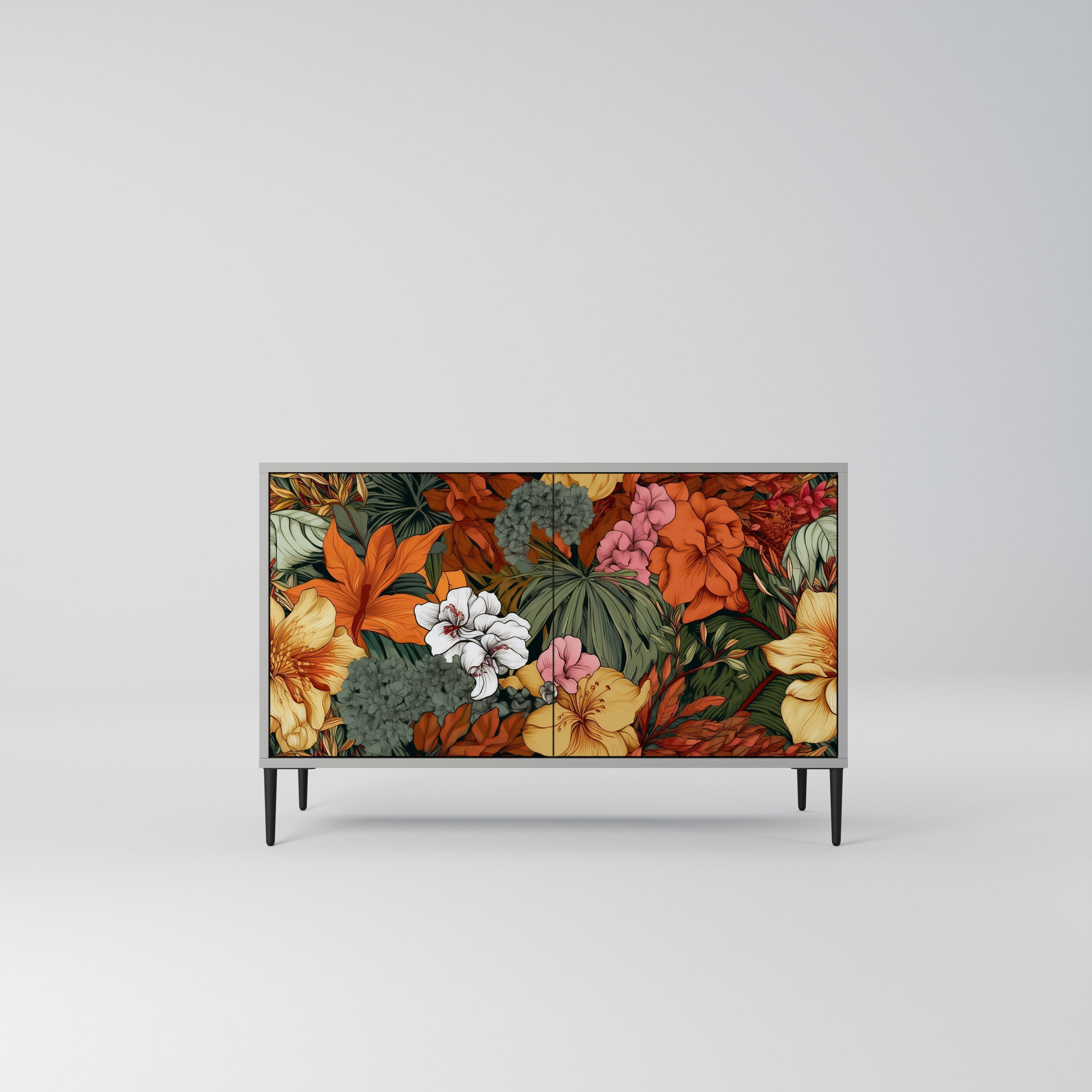 RADIANT FLORA Sideboard mit 2 Türen in Grau