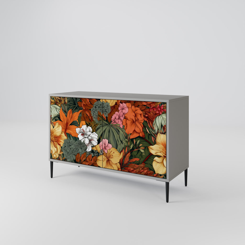 RADIANT FLORA Sideboard mit 2 Türen in Grau