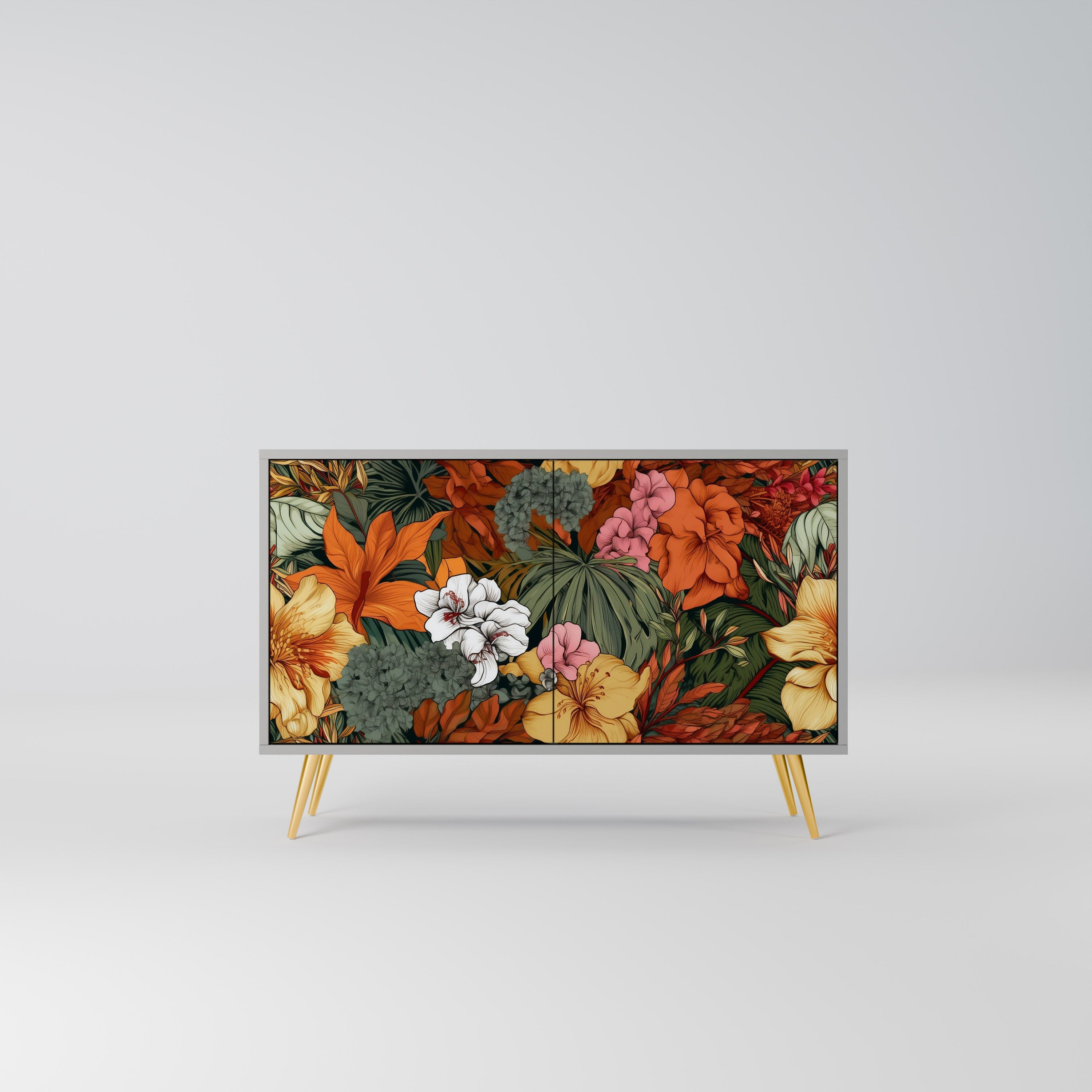 RADIANT FLORA Sideboard mit 2 Türen in Grau