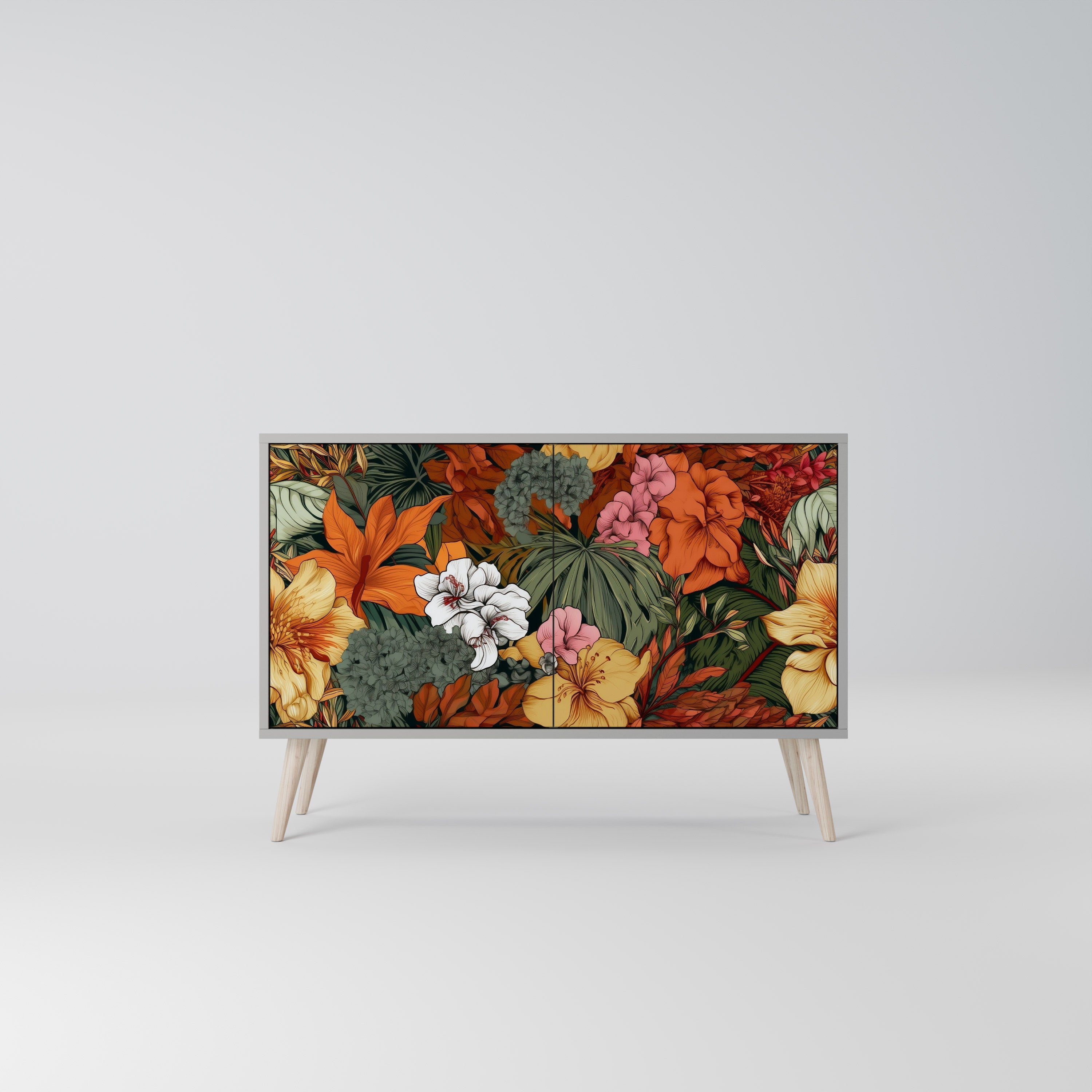 RADIANT FLORA Sideboard mit 2 Türen in Grau