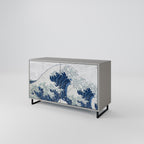 THE GREAT WAVE AT KANAGAWA Sideboard mit 2 Türen in Grau