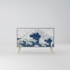 THE GREAT WAVE AT KANAGAWA Sideboard mit 2 Türen in Grau