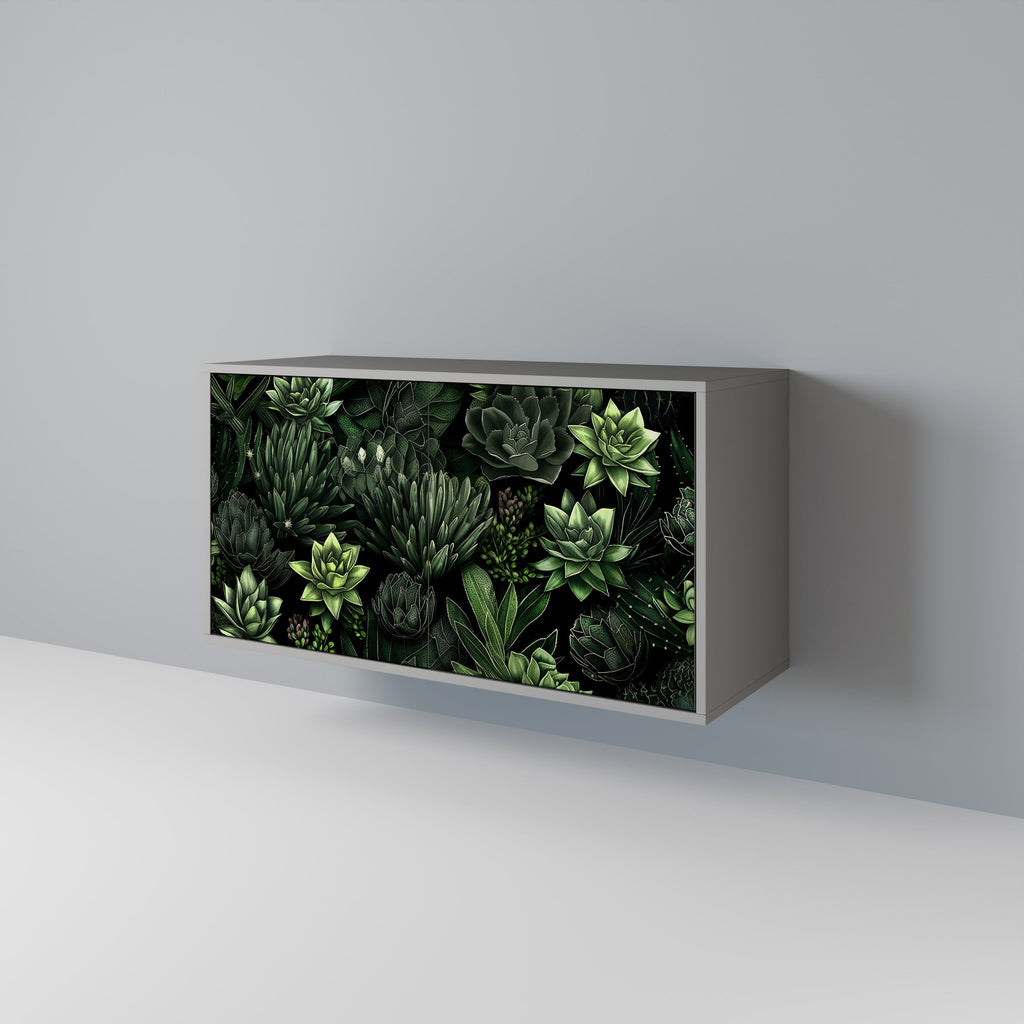 SUCCULENT JUNGLE Sideboard mit 2 Türen in Grau