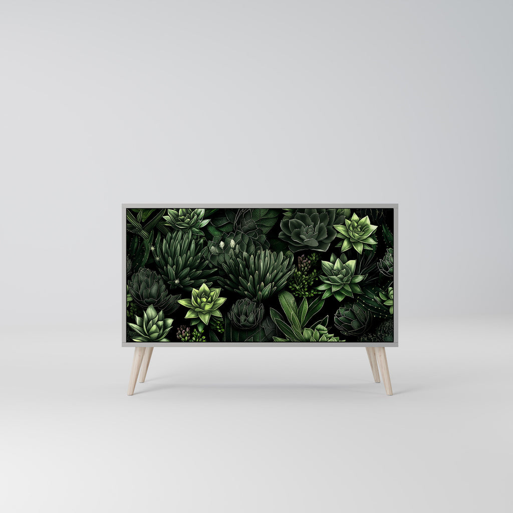 SUCCULENT JUNGLE Sideboard mit 2 Türen in Grau