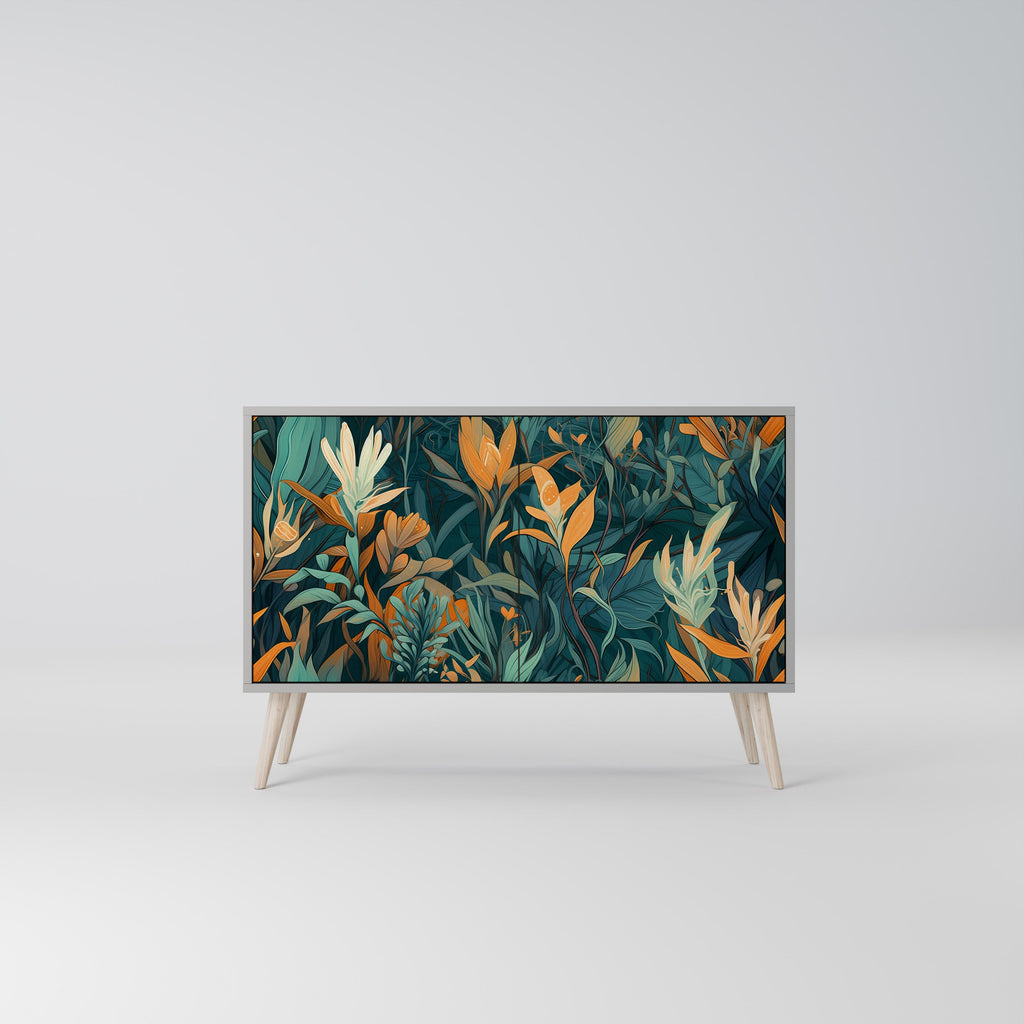 FLORAL SERENITY Sideboard mit 2 Türen in Grau