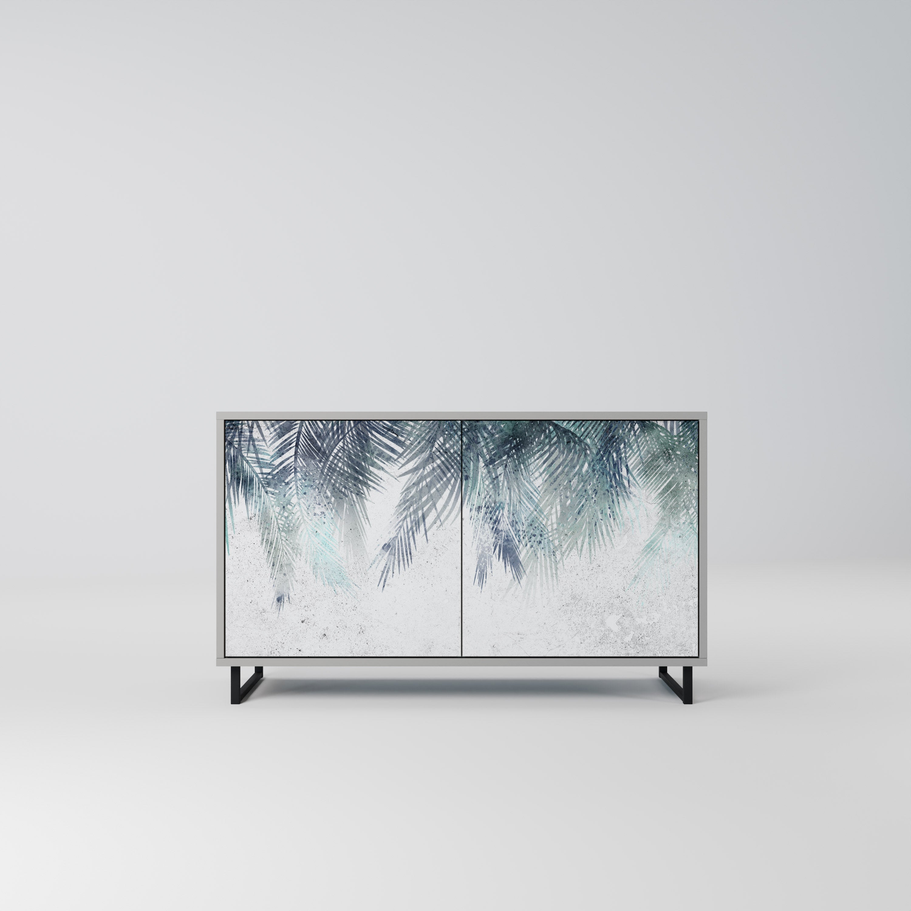 PALM VEIL Sideboard mit 2 Türen in Grau