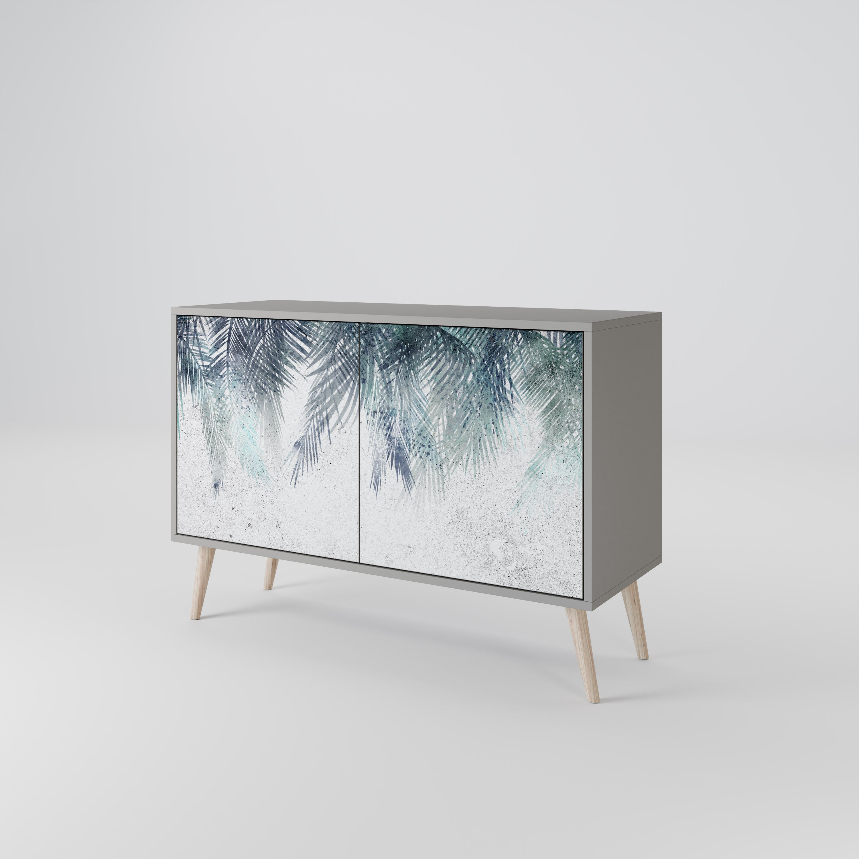 PALM VEIL Sideboard mit 2 Türen in Grau