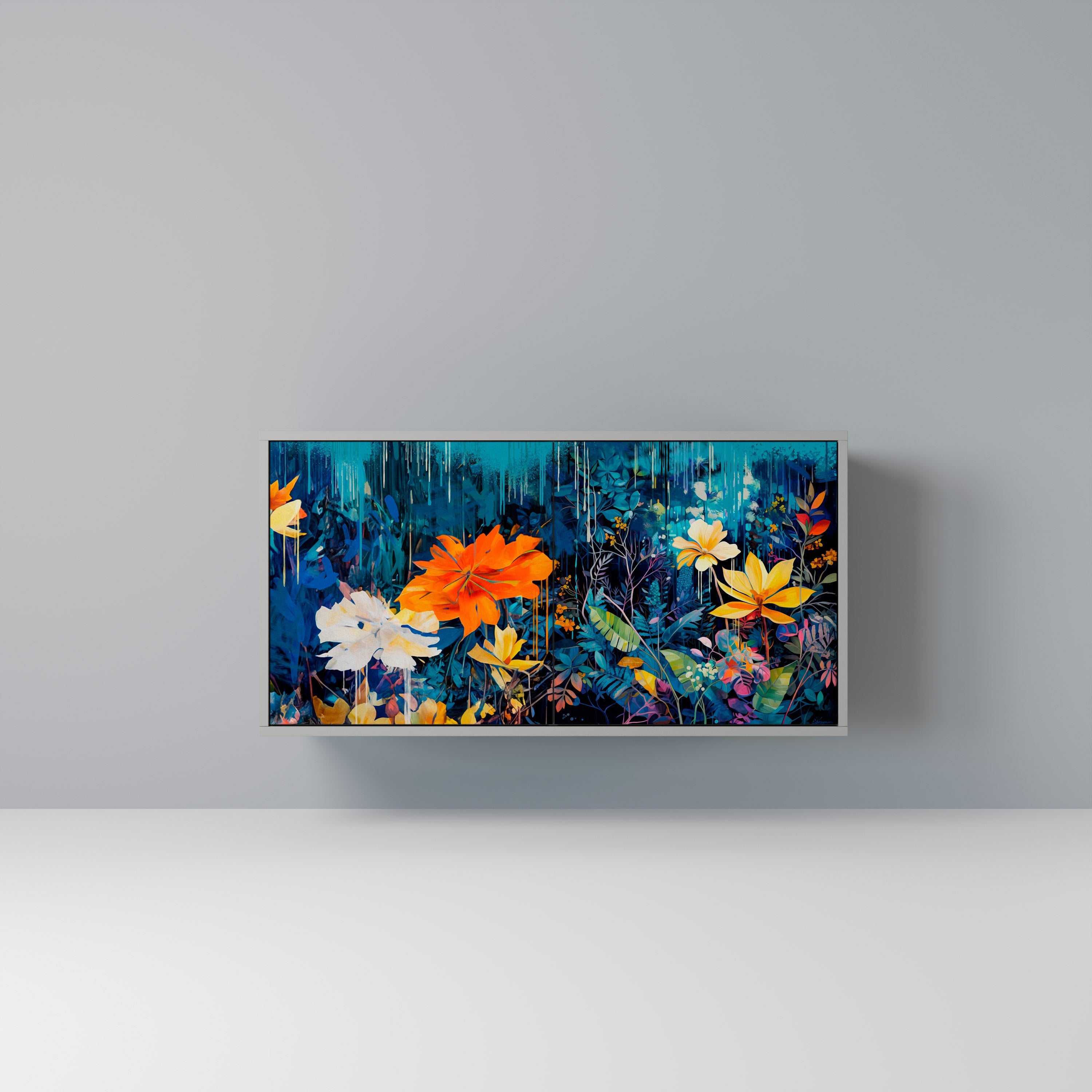 MIDNIGHT BLOSSOM Sideboard mit 2 Türen in Grau