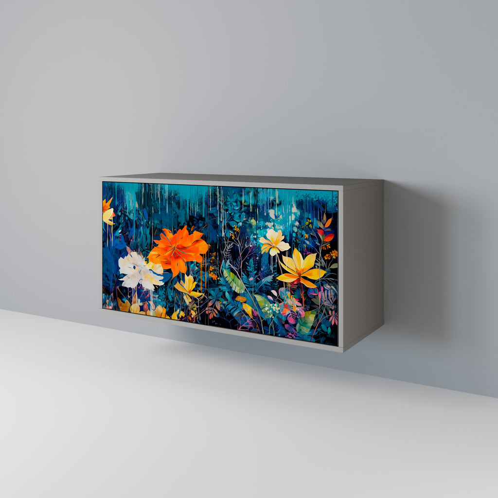 MIDNIGHT BLOSSOM Sideboard mit 2 Türen in Grau