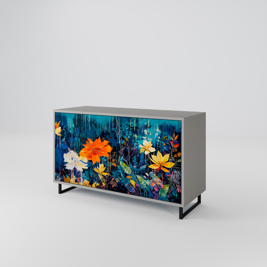 MIDNIGHT BLOSSOM Sideboard mit 2 Türen in Grau