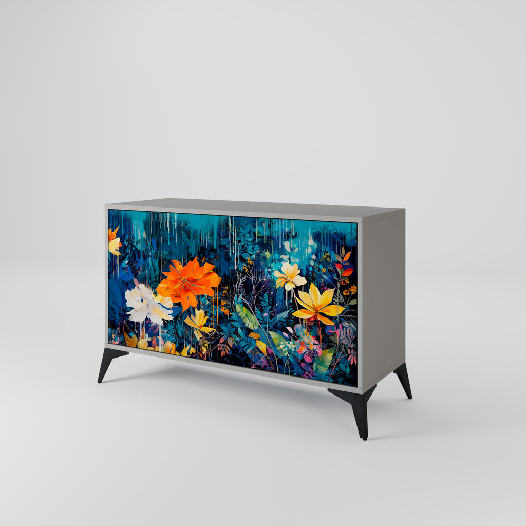MIDNIGHT BLOSSOM Sideboard mit 2 Türen in Grau