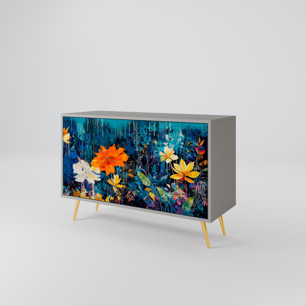 MIDNIGHT BLOSSOM Sideboard mit 2 Türen in Grau