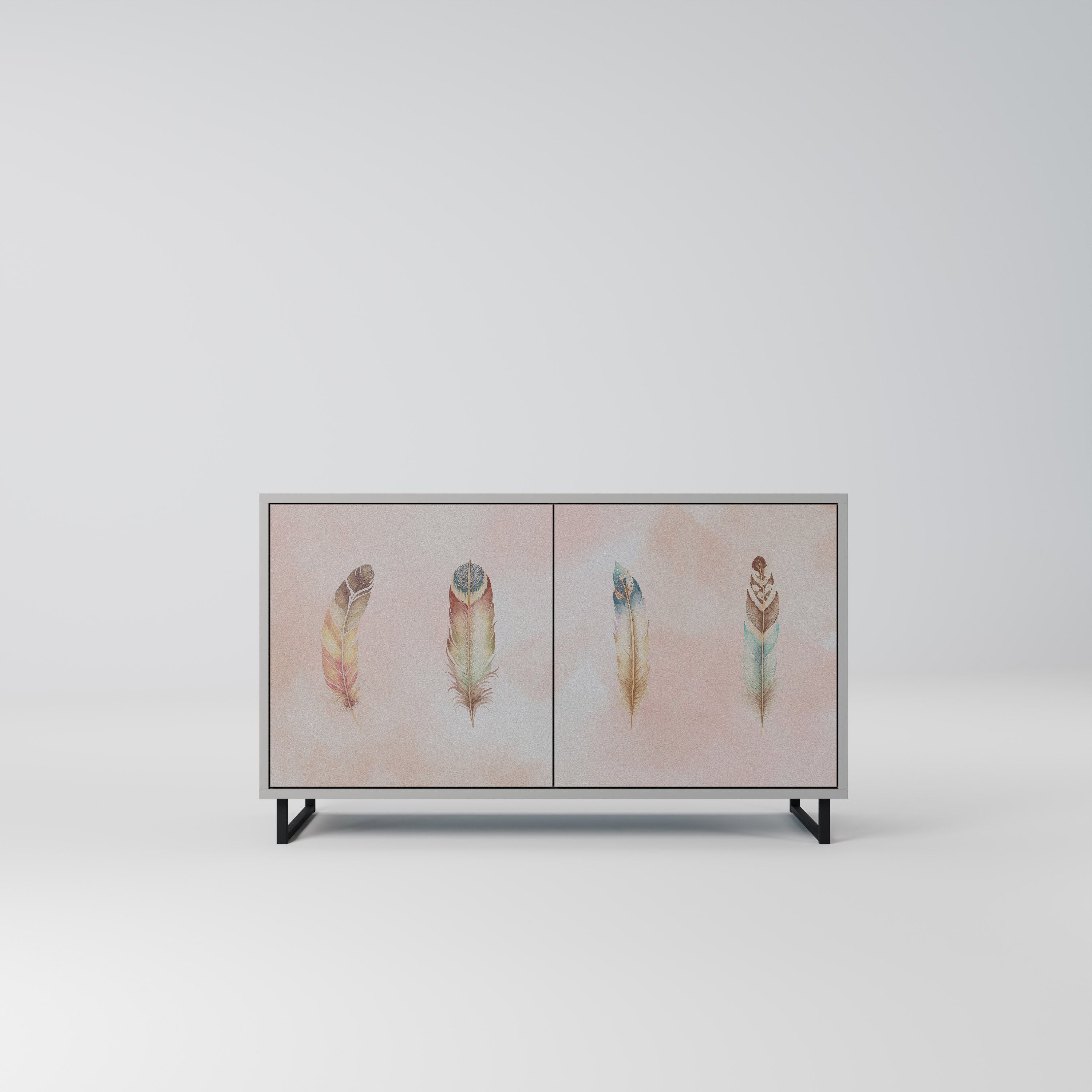 THE DELIQUESCE Sideboard mit 2 Türen in Grau