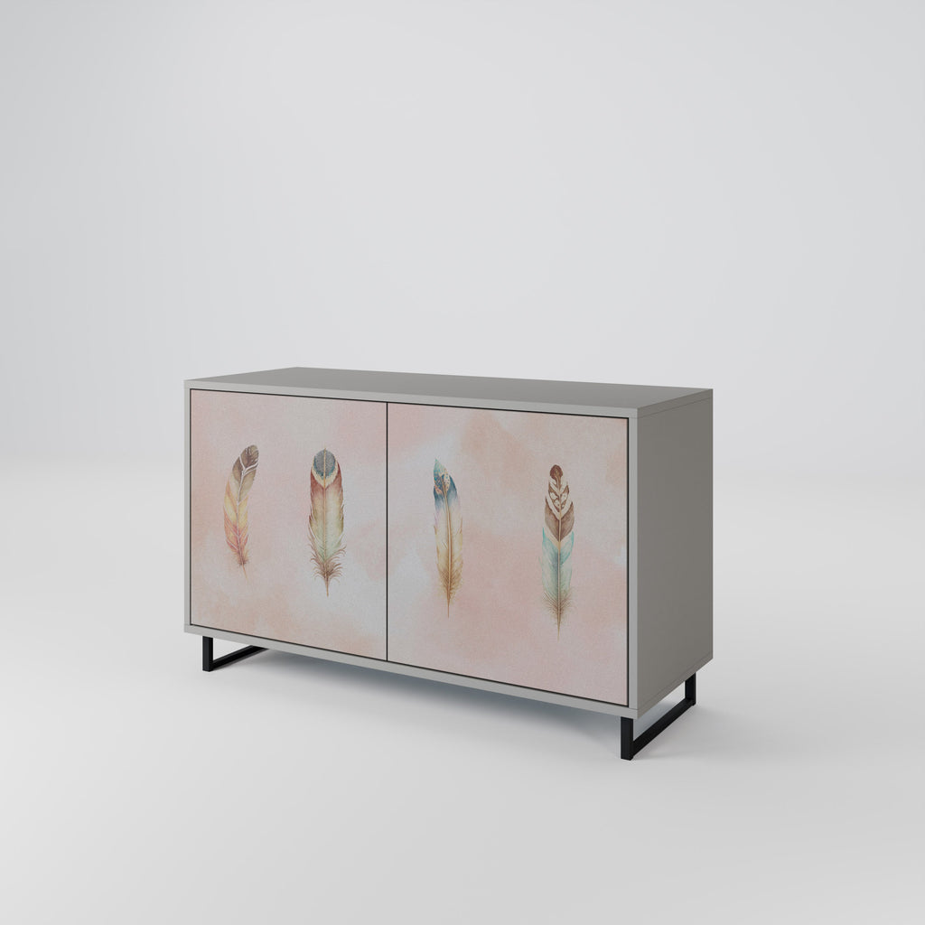 THE DELIQUESCE Sideboard mit 2 Türen in Grau