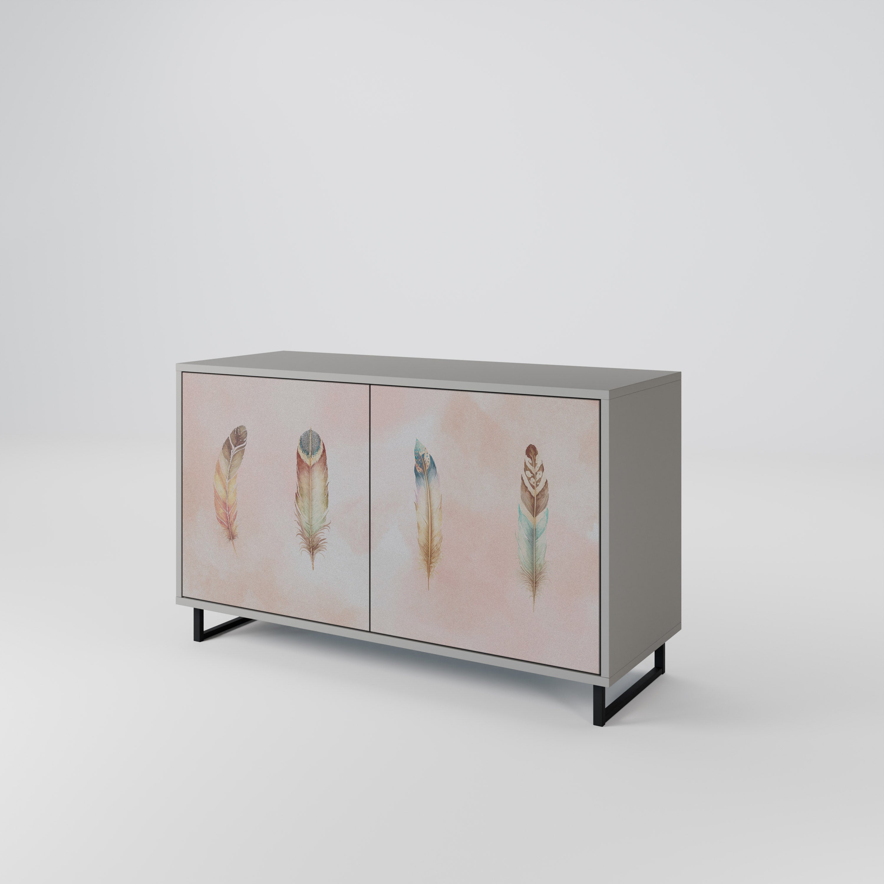 THE DELIQUESCE Sideboard mit 2 Türen in Grau
