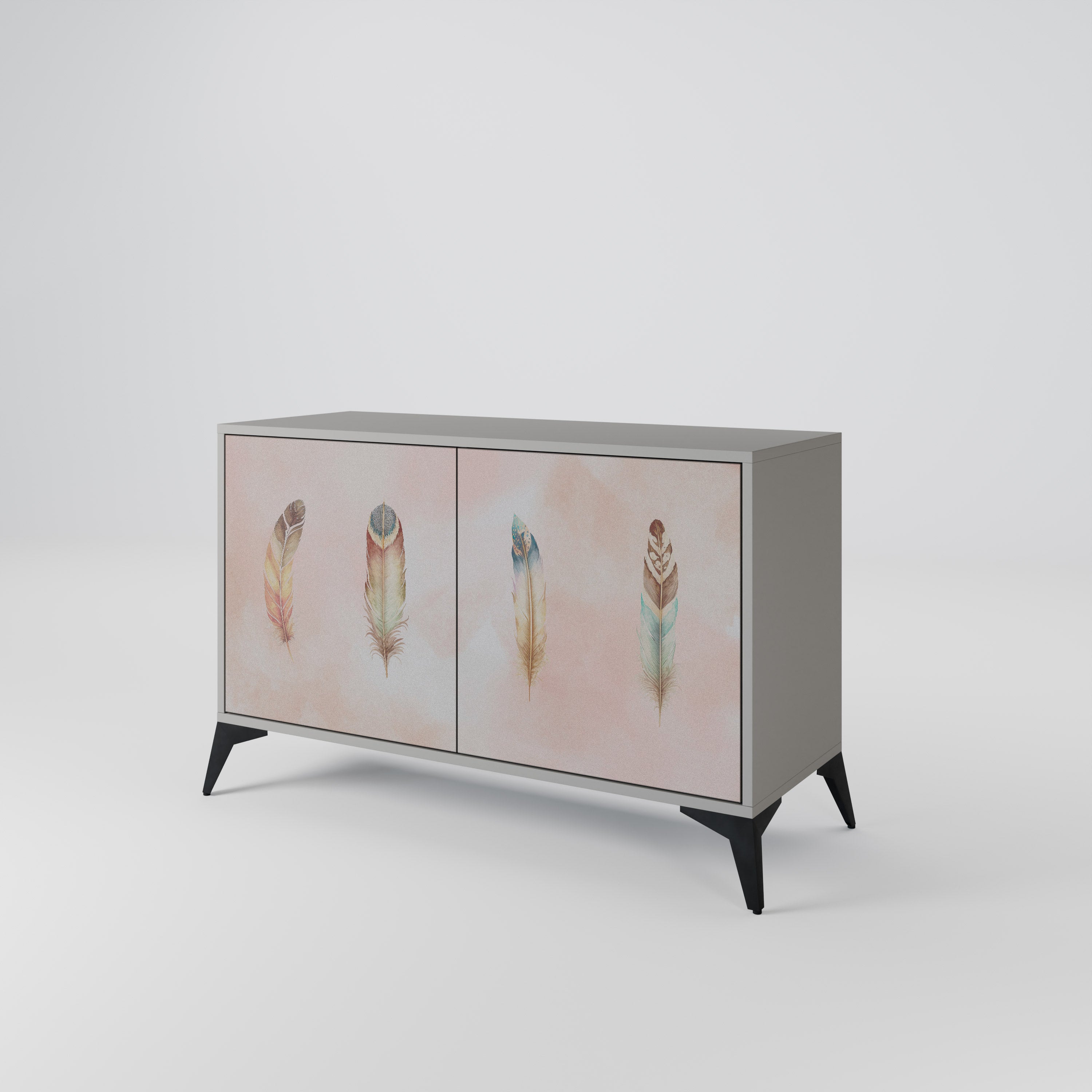 THE DELIQUESCE Sideboard mit 2 Türen in Grau