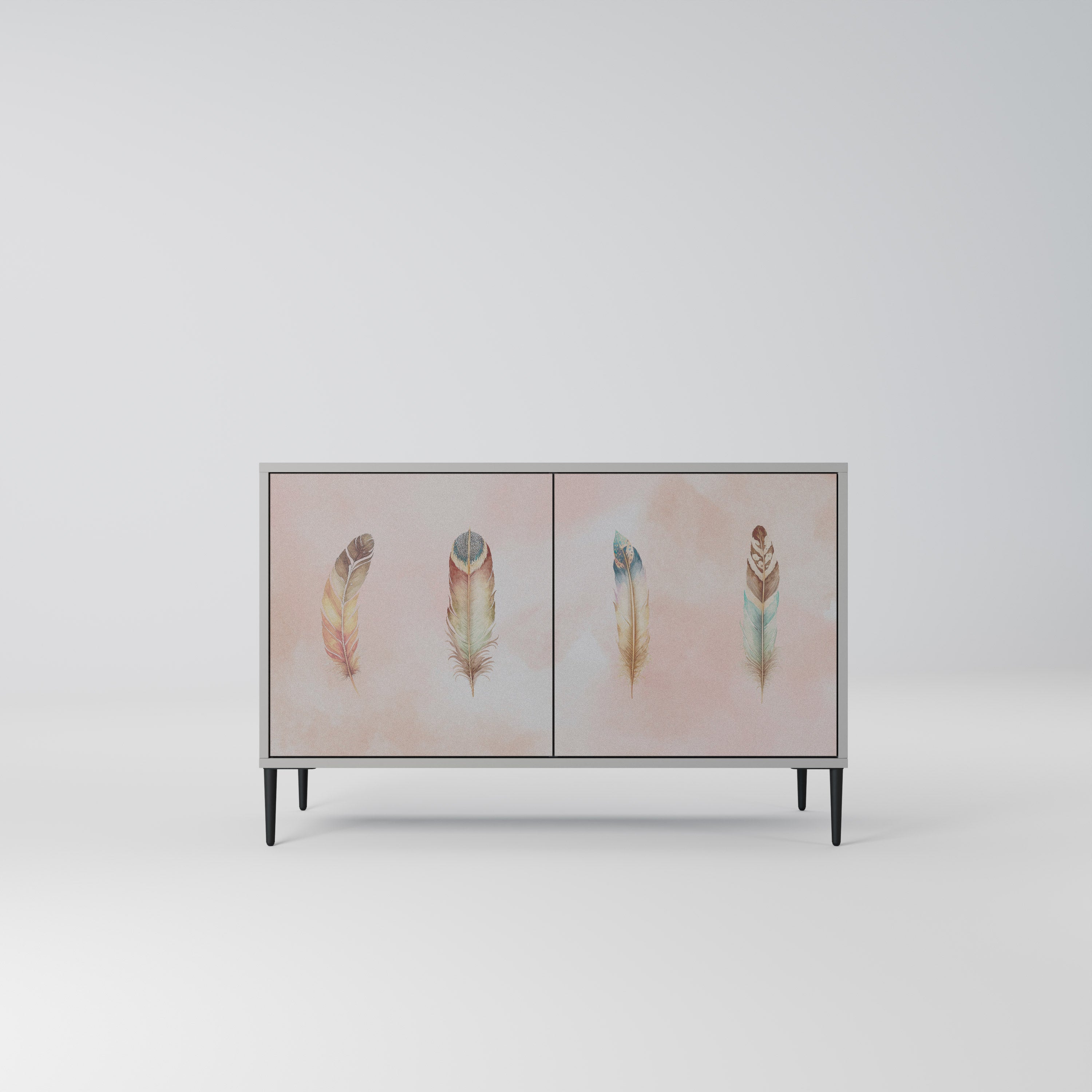 THE DELIQUESCE Sideboard mit 2 Türen in Grau